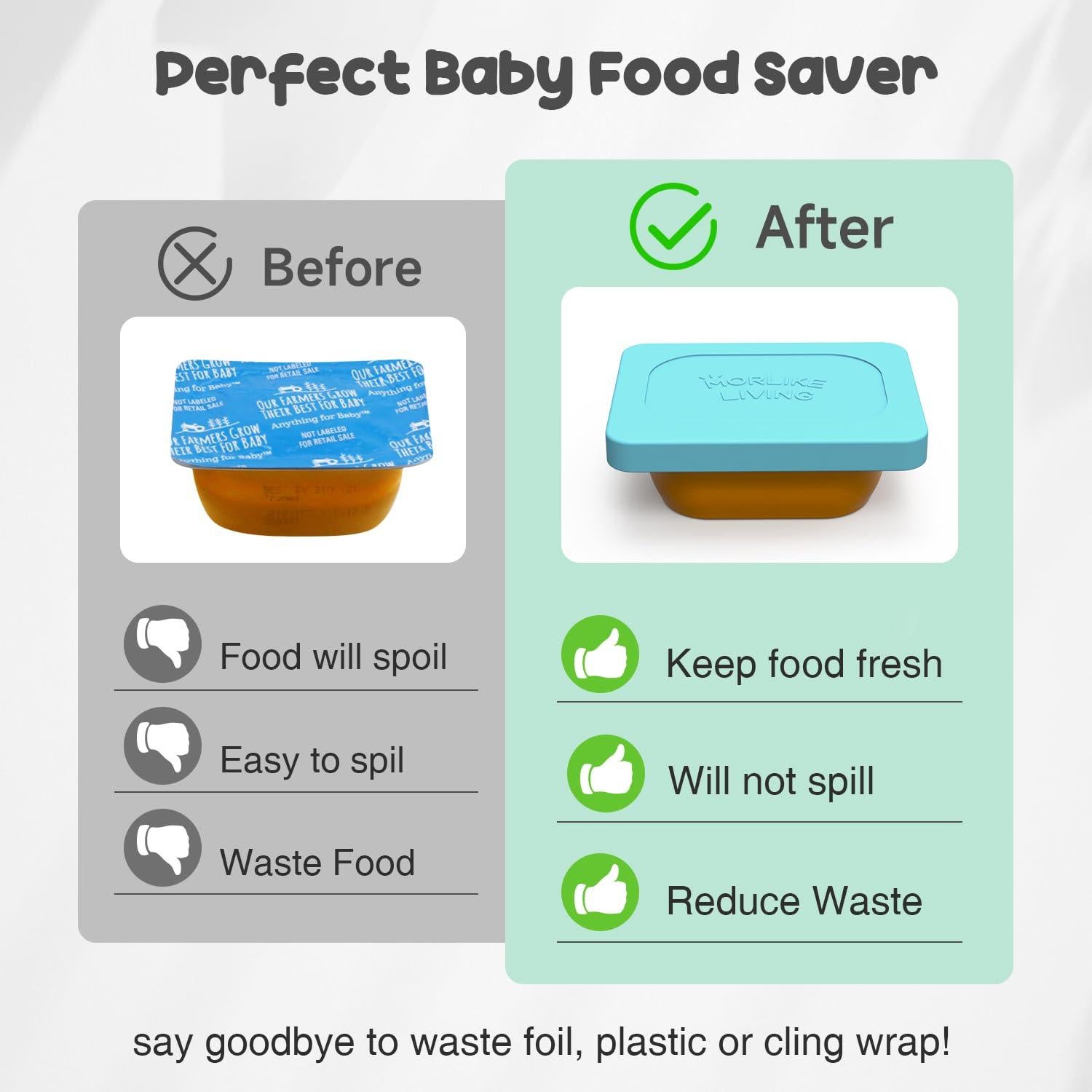 Tapas de Silicona Reutilizables Morlike para Comida Bebé - 4 Piezas