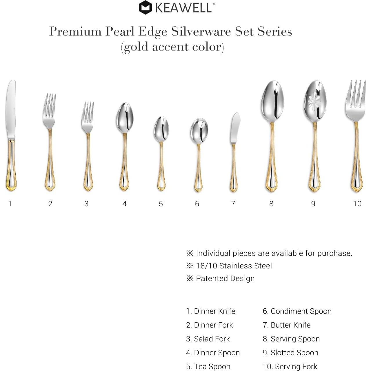 Juego de Cuchillos para Untar KEAWELL 4 Piezas Acero Inoxidable 18/10