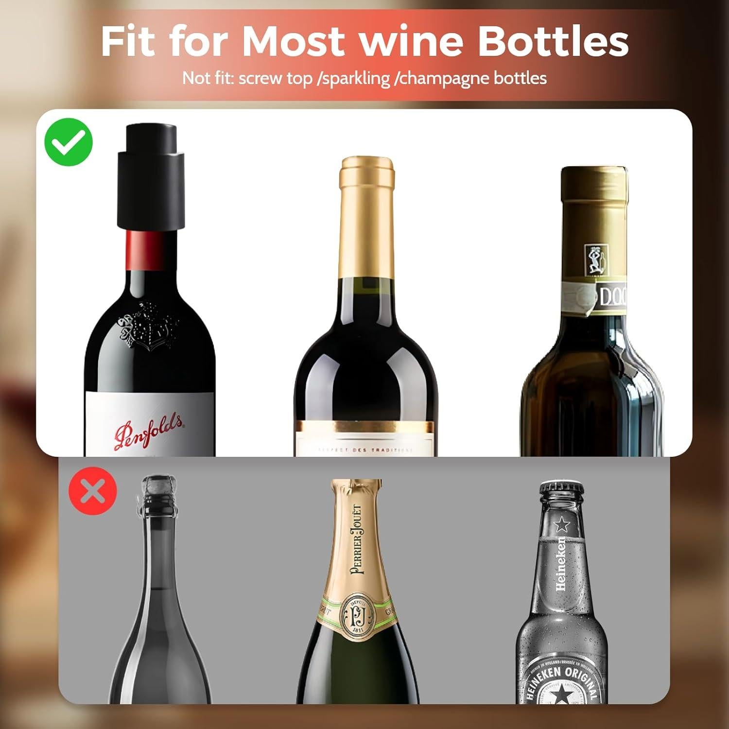 2 Tapones de Vino Reutilizables MocareHealth con Escala