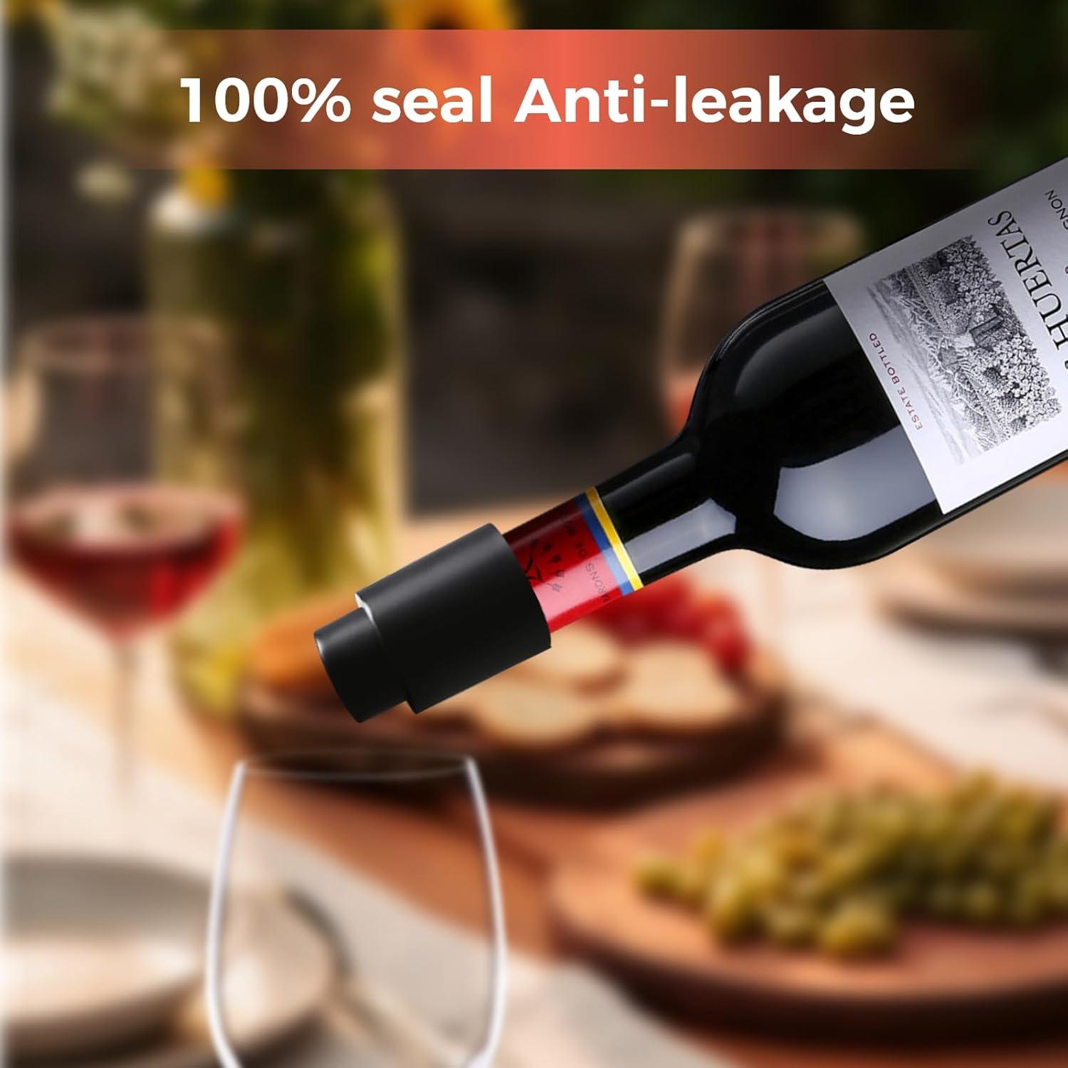 2 Tapones de Vino Reutilizables MocareHealth con Escala