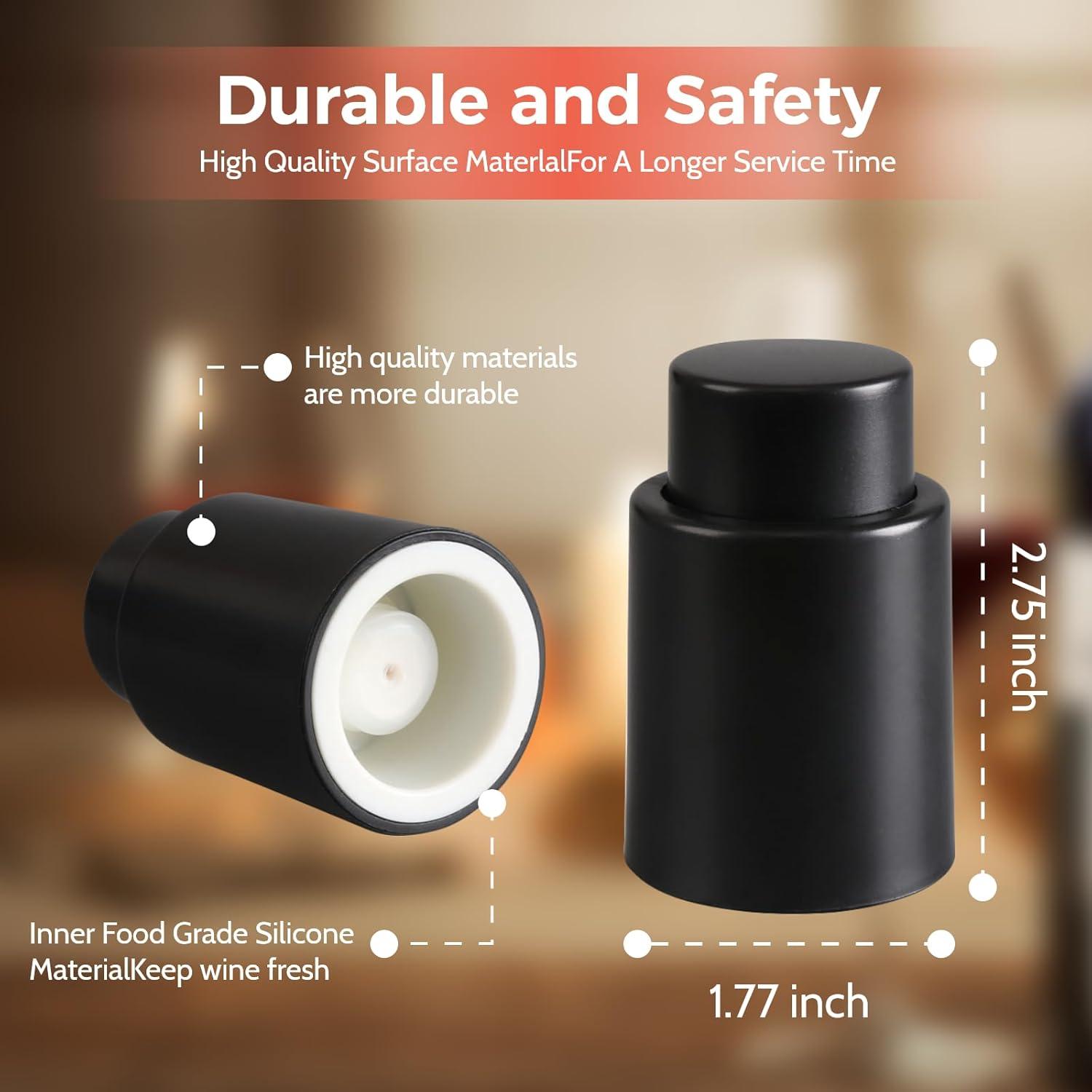 2 Tapones de Vino Reutilizables MocareHealth con Escala