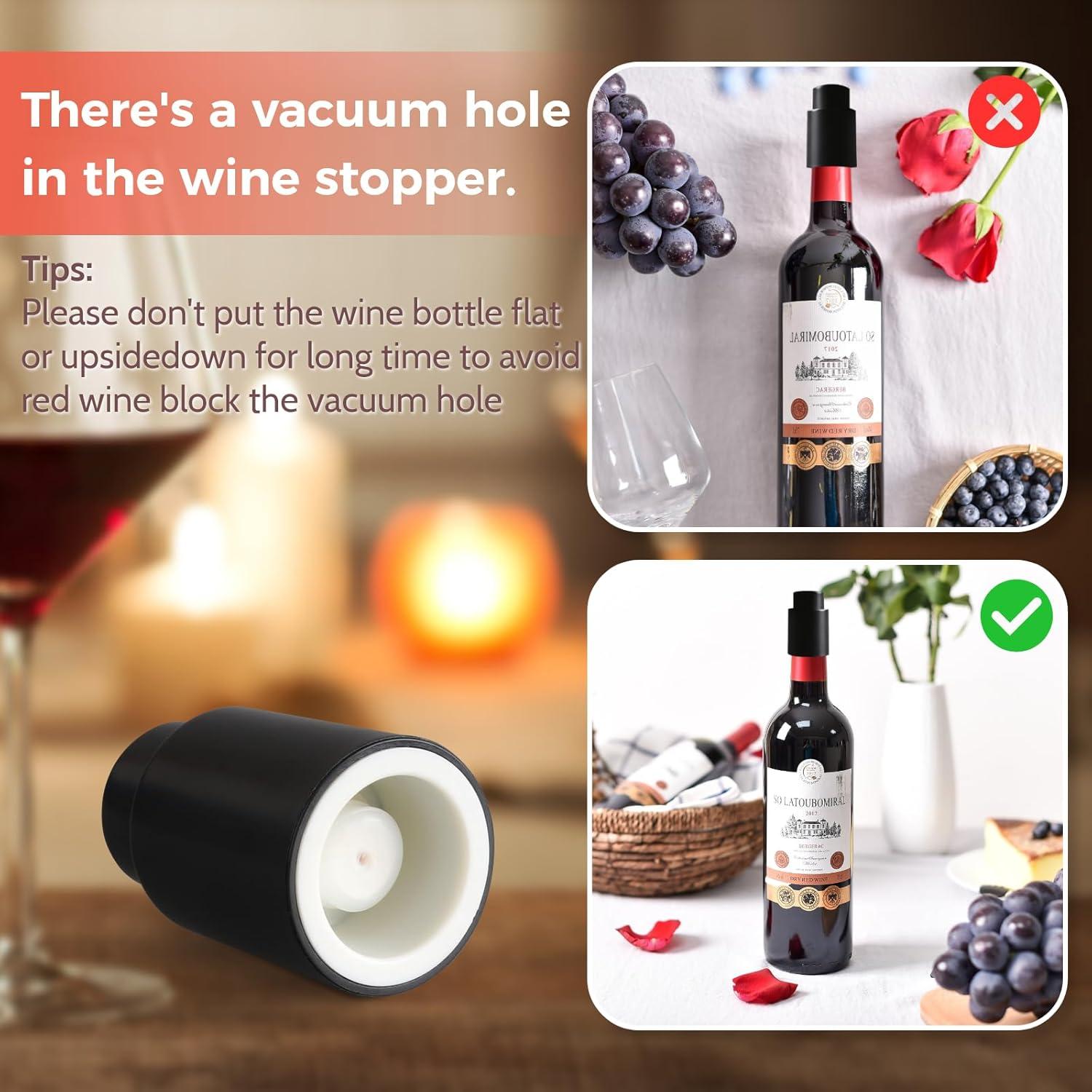 2 Tapones de Vino Reutilizables MocareHealth con Escala