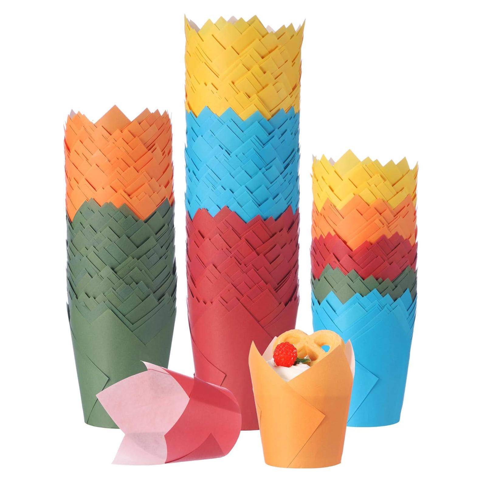 Havawish 500 Forros para Cupcakes Tulipán Coloridos Desechables