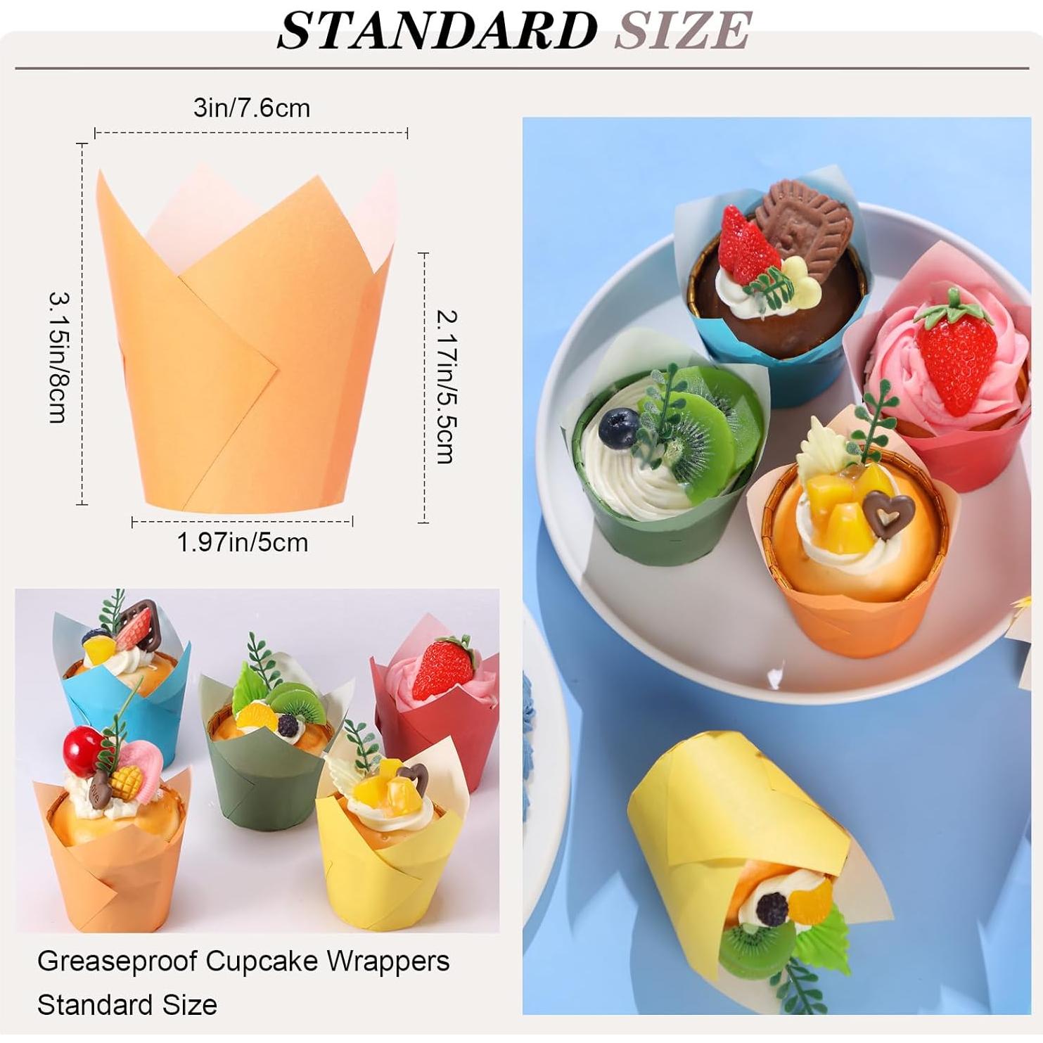 Havawish 500 Forros para Cupcakes Tulipán Coloridos Desechables