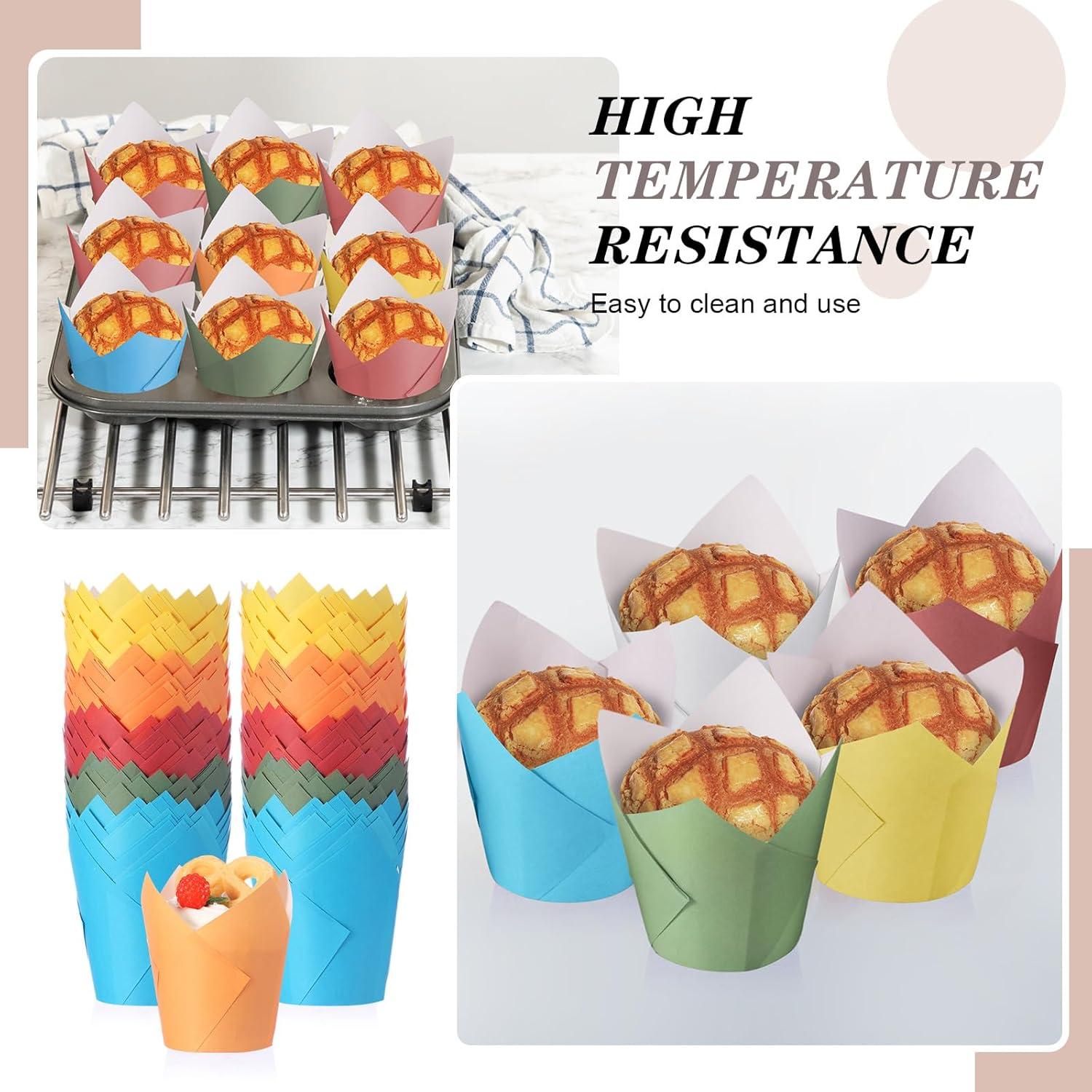 Havawish 500 Forros para Cupcakes Tulipán Coloridos Desechables