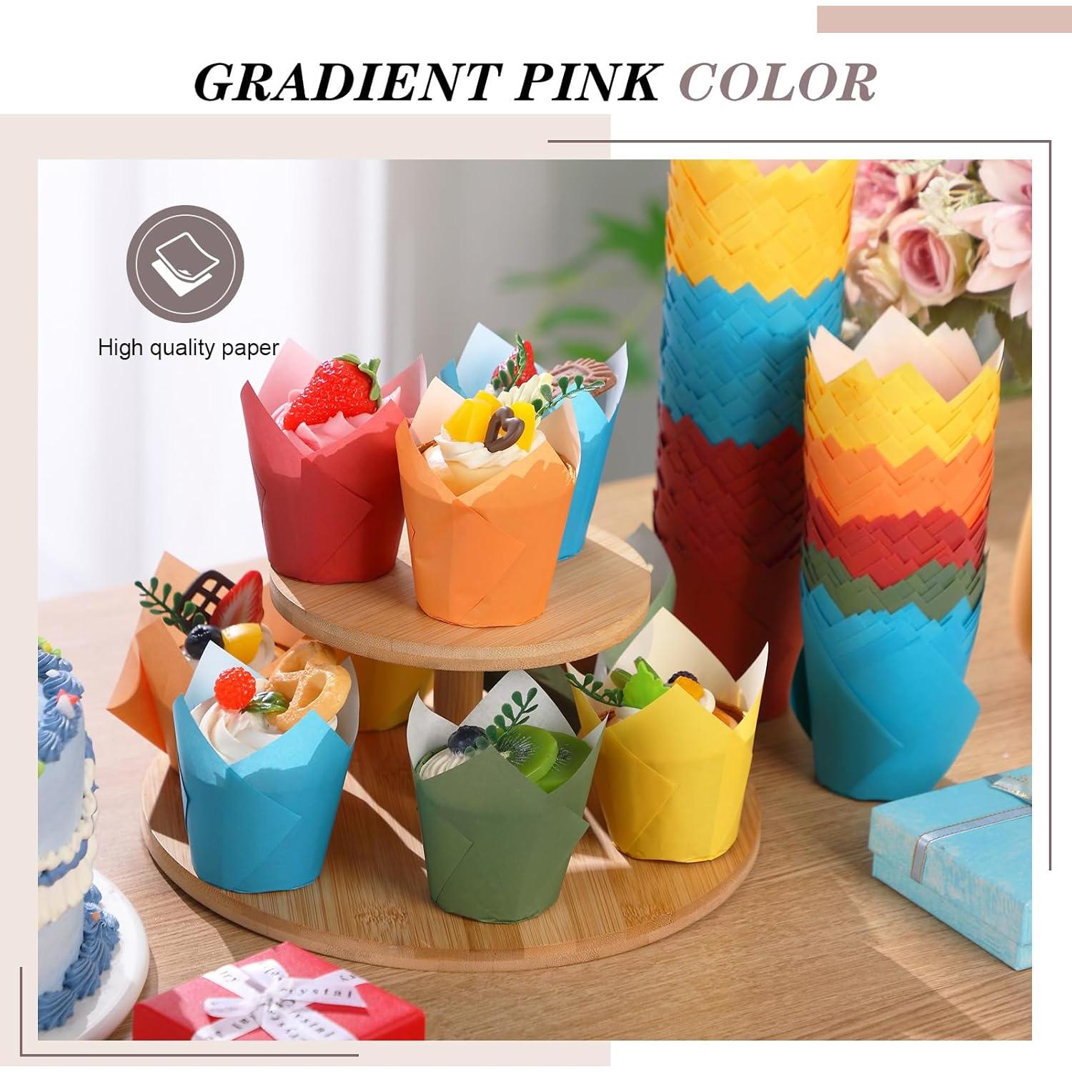 Havawish 500 Forros para Cupcakes Tulipán Coloridos Desechables