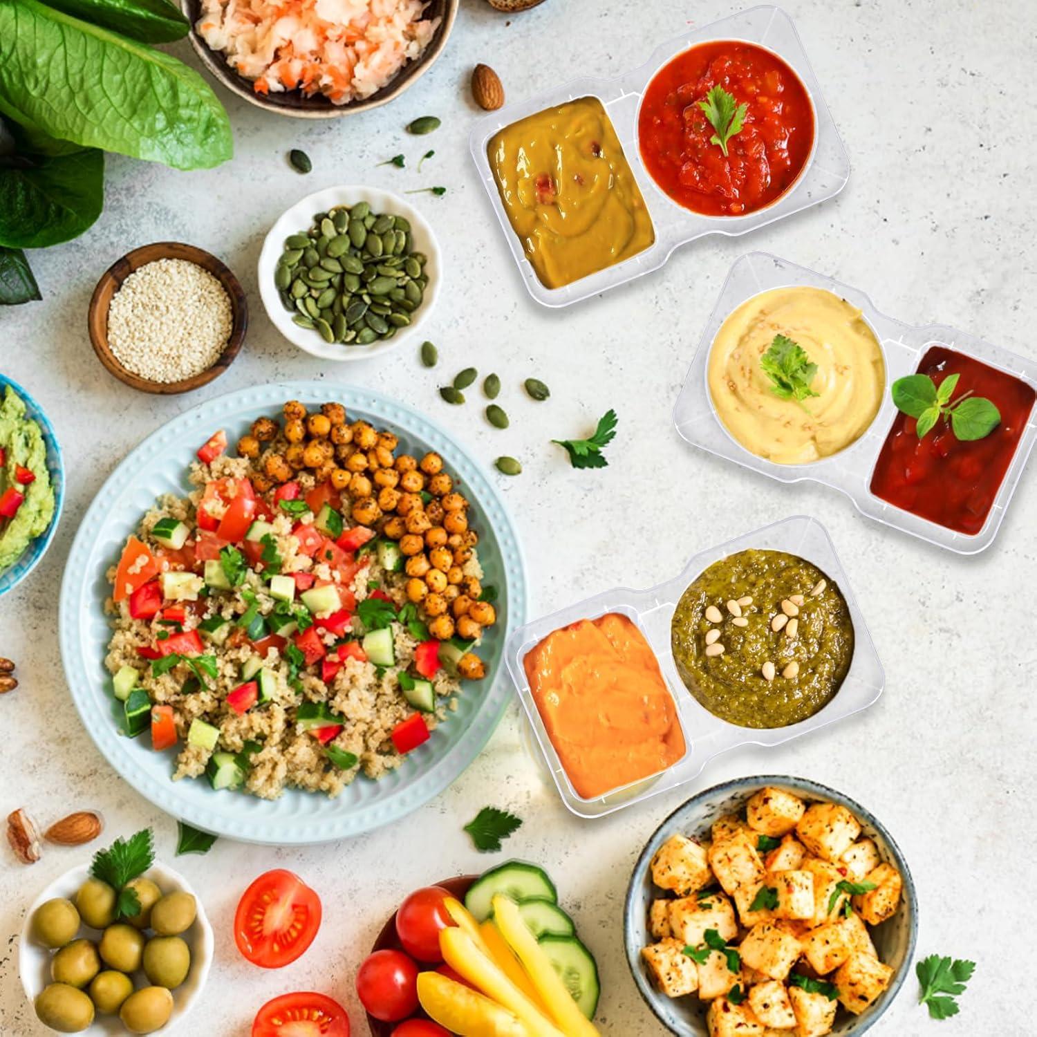 50 Contenedores de Condimentos Doble Compartimento Palksky