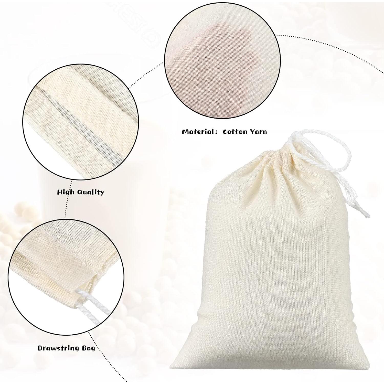 100 Bolsas de Tela de Queso Reutilizables Tegeme 10x15 cm