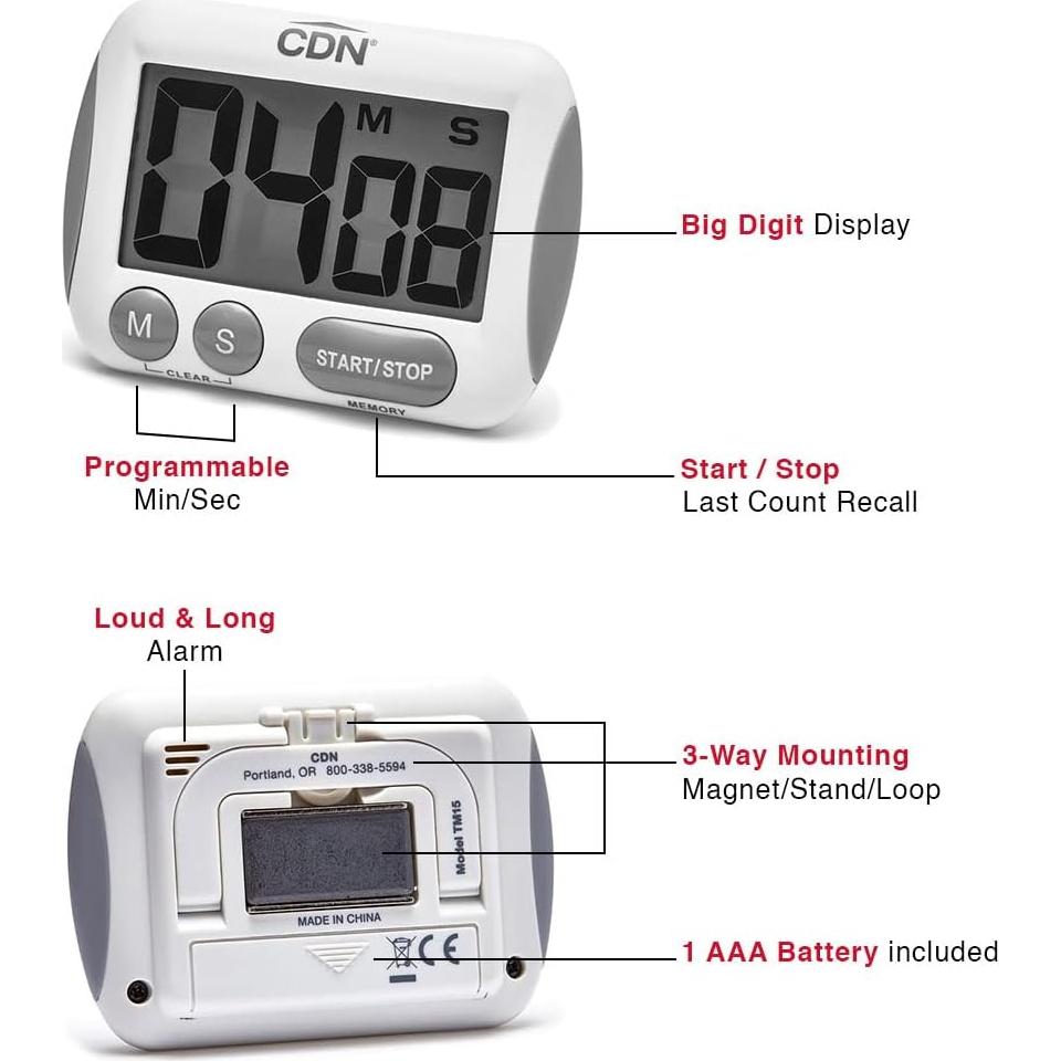 Temporizador Digital CDN TM15 con Dígitos Extra Grandes