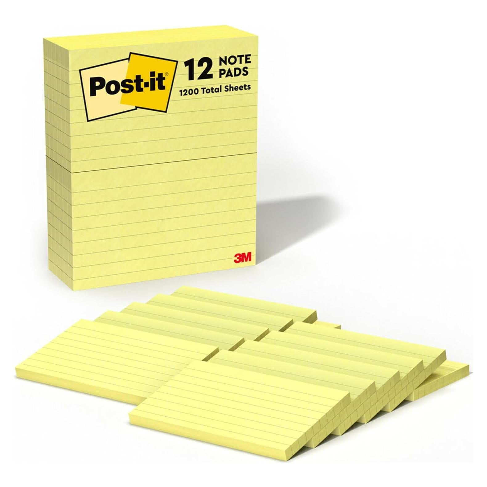 Notas Post-it Amarillo Canario 7.6 x 12.7 cm 12 blocs 100 hojas