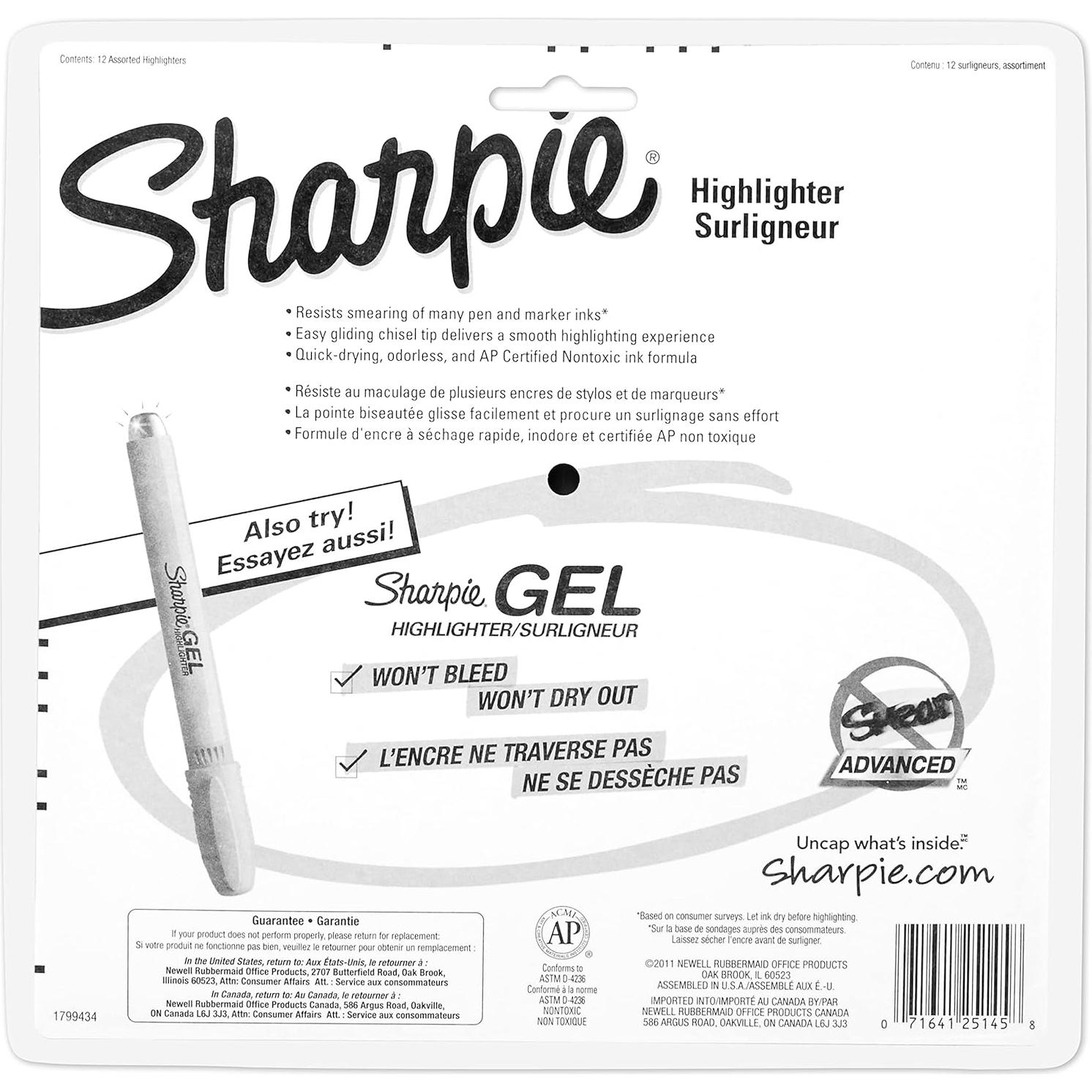 Marcadores Fluorescentes Sharpie Punta Cincel Set 12 Colores