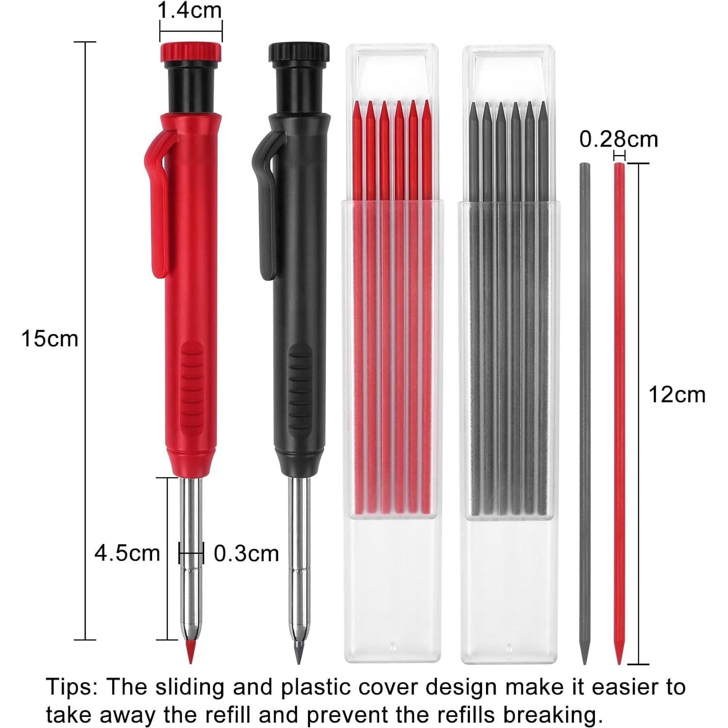 Paquete de 2 Lápices Mecánicos MECHEER con 12 Recargas