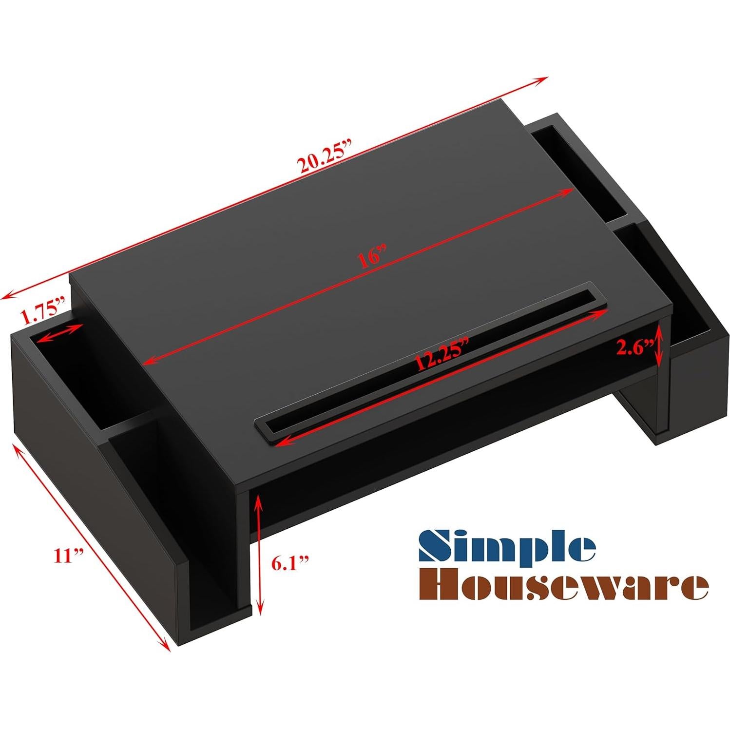 Soporte para Monitor Simple Houseware con Bandeja Ajustable Negro