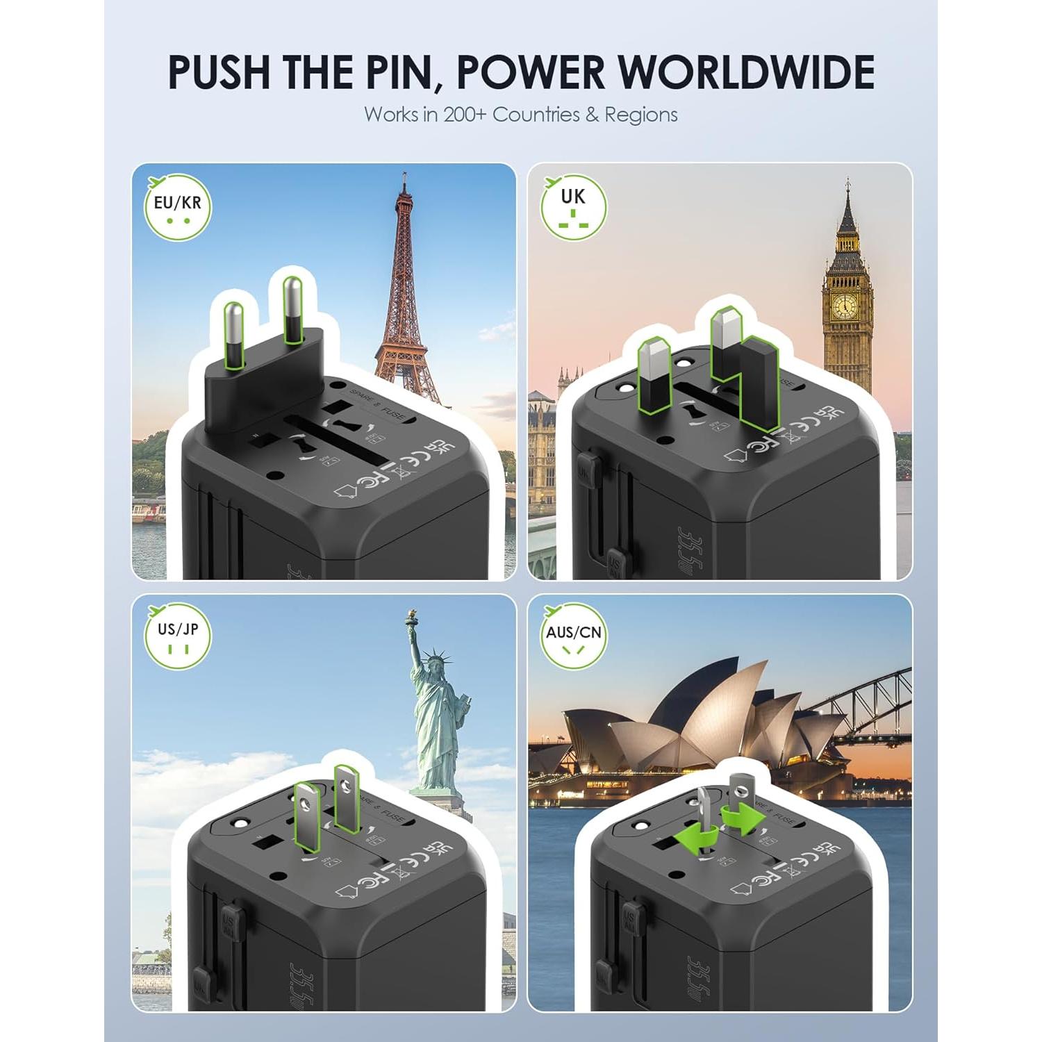 Adaptador de Viaje Universal EPICKA TA-205 35W 6 Puertos