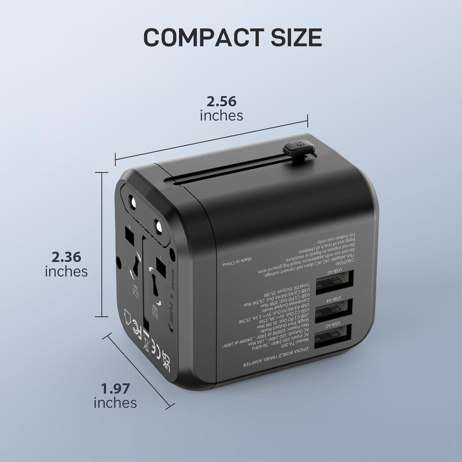 Adaptador de Viaje Universal EPICKA TA-205 35W 6 Puertos