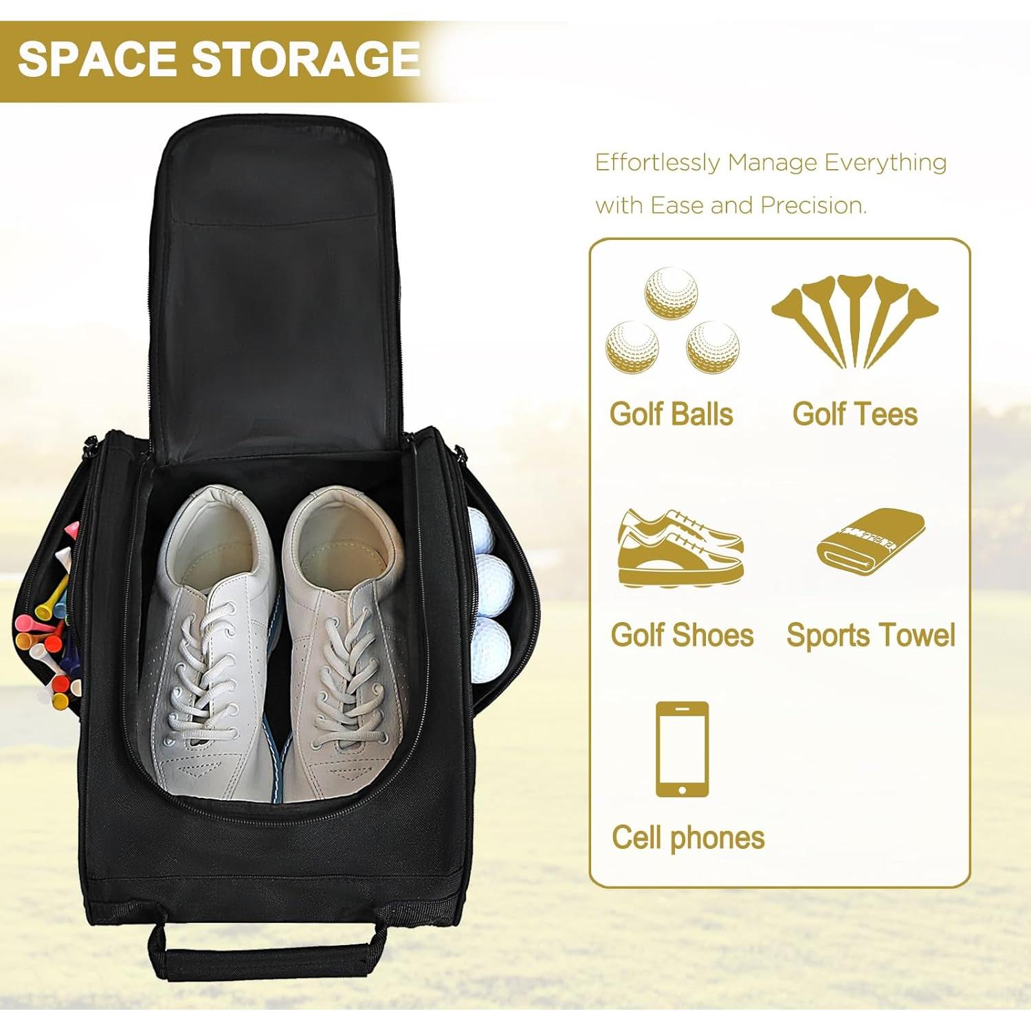 Bolsa de Zapatos de Golf Goloni 2 Pcs Acolchada Negra