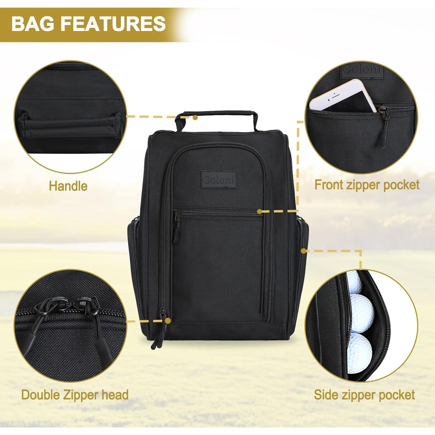 Bolsa de Zapatos de Golf Goloni 2 Pcs Acolchada Negra