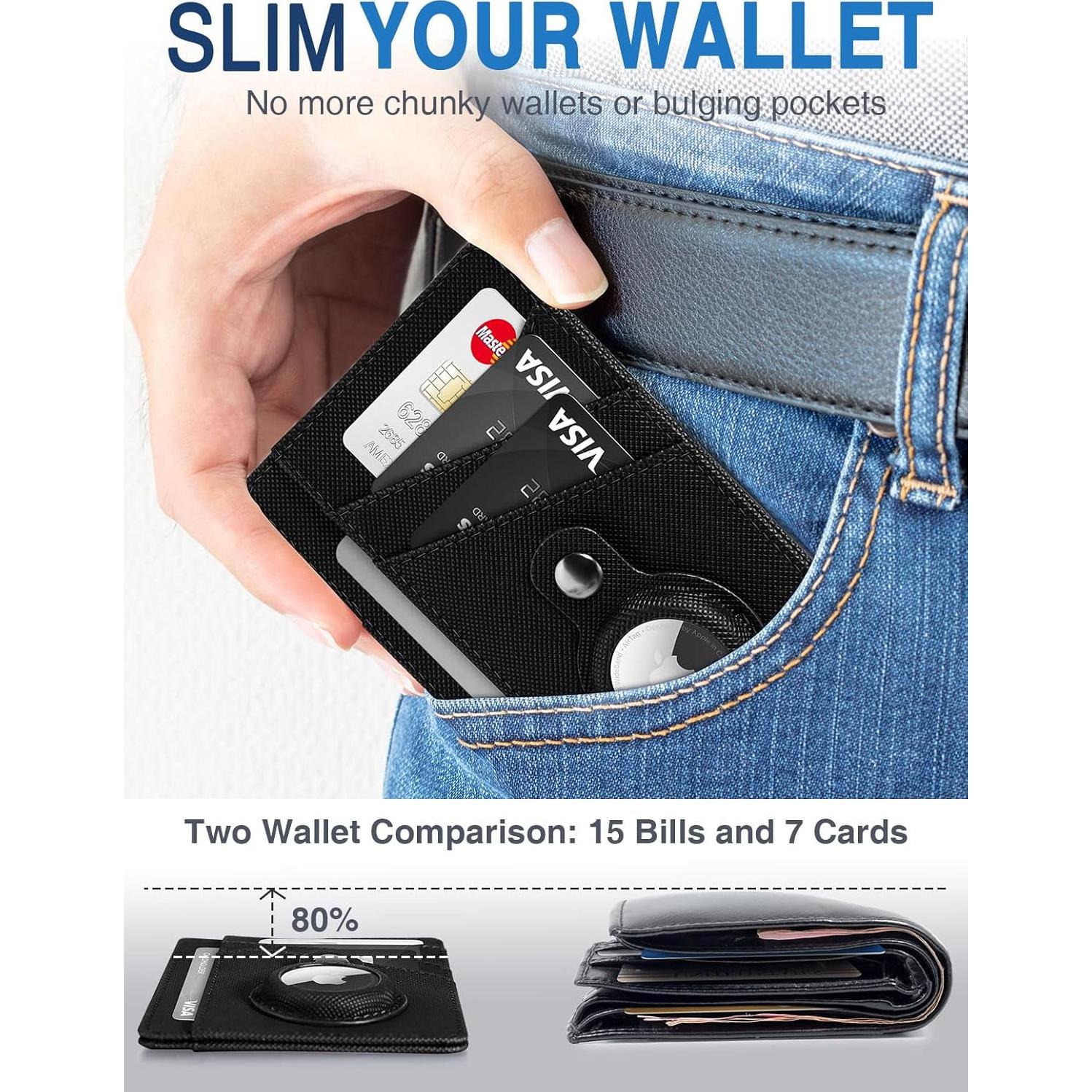 Billetera Minimalista LifeChé con Soporte para AirTag - Negro