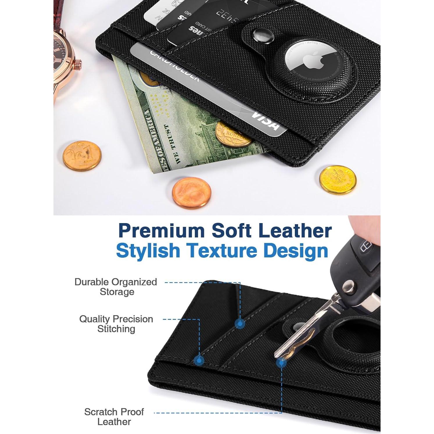 Billetera Minimalista LifeChé con Soporte para AirTag - Negro