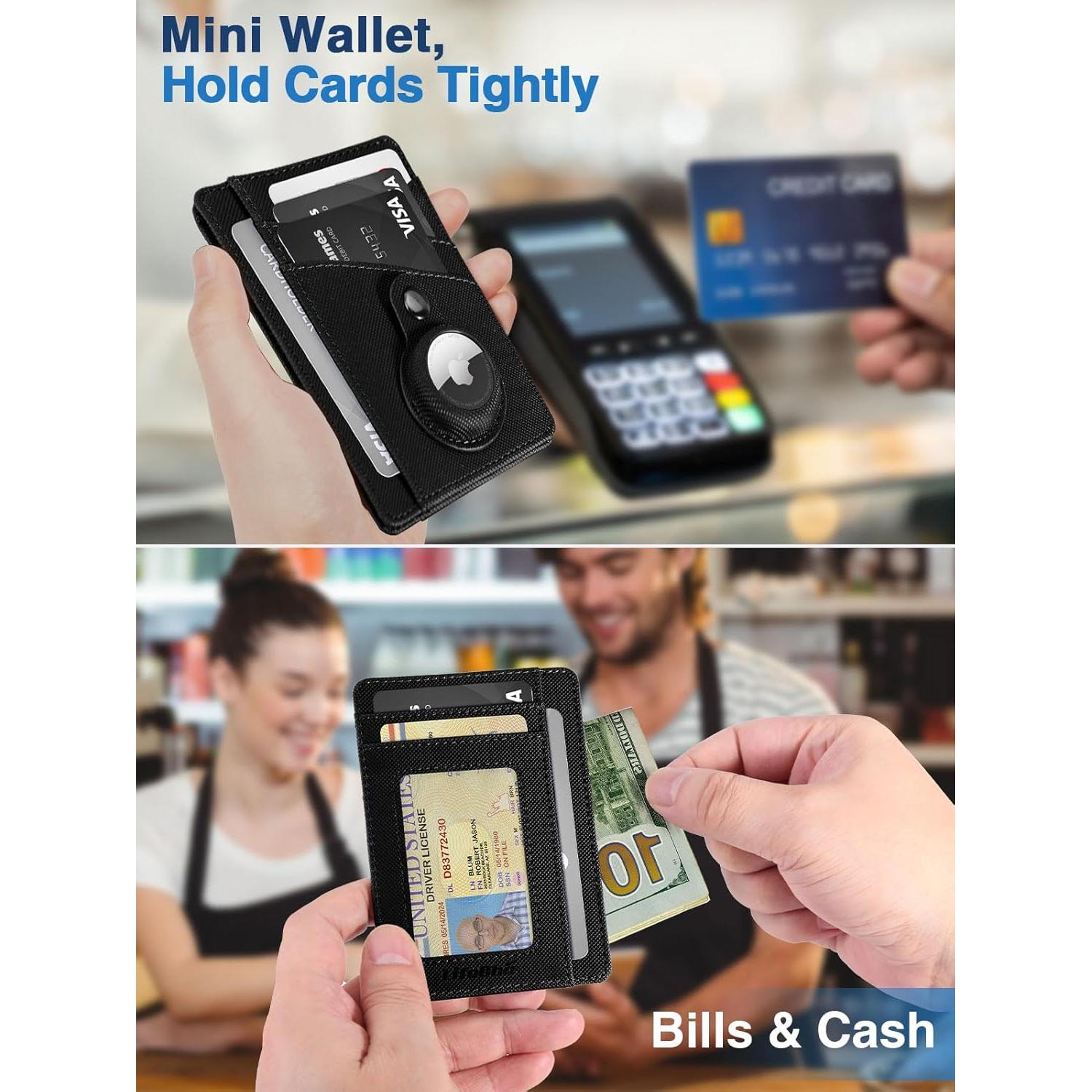 Billetera Minimalista LifeChé con Soporte para AirTag - Negro