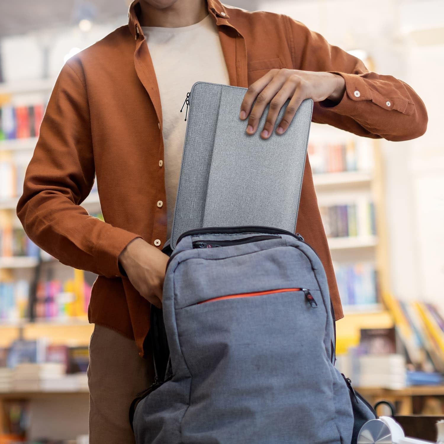 Funda Acolchada para Laptop HEDUGO 33-36 cm Gris con Bolsillo