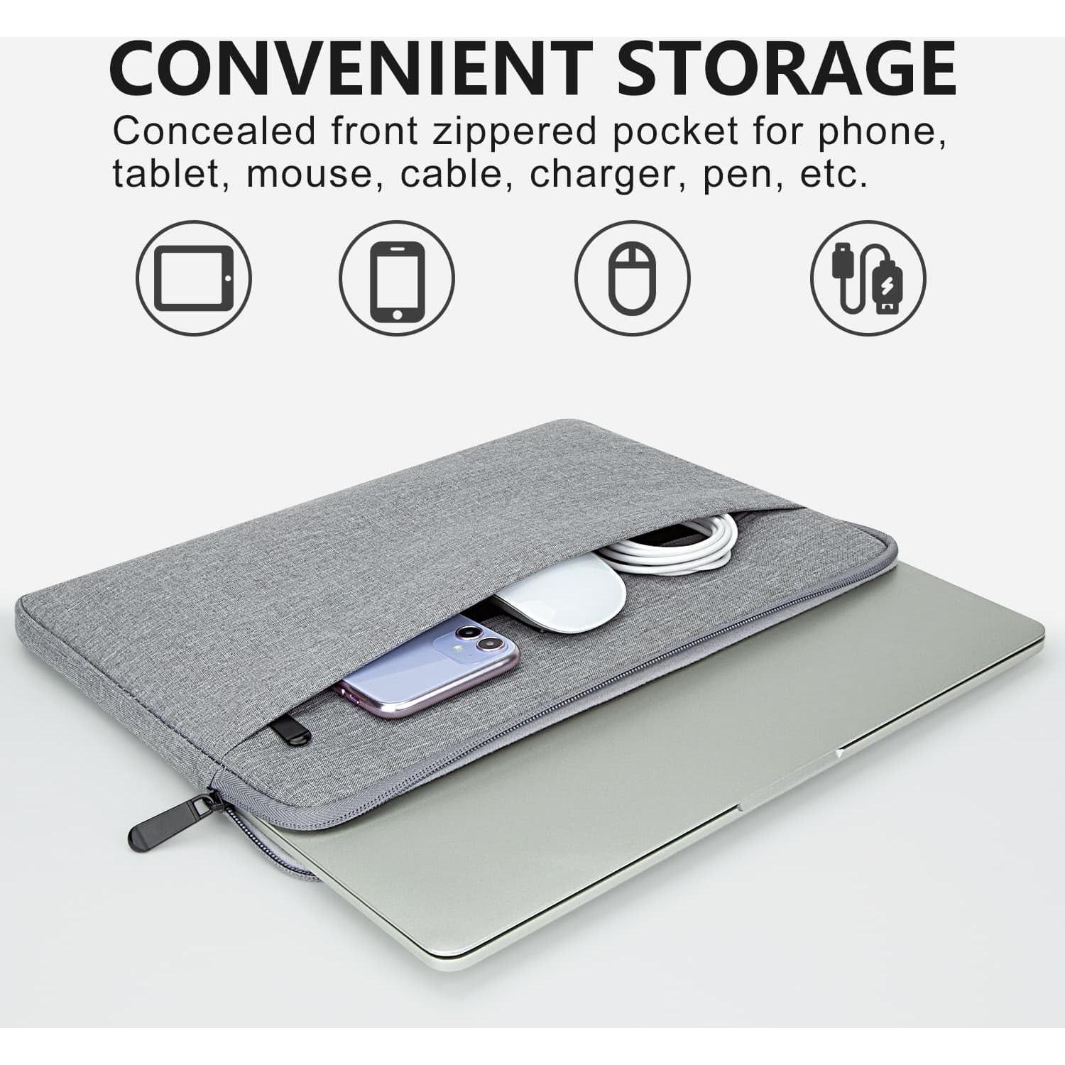 Funda Acolchada para Laptop HEDUGO 33-36 cm Gris con Bolsillo