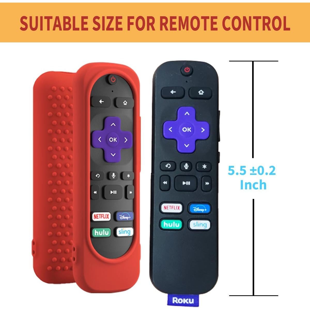 Funda de Silicona Antideslizante para Control Remoto Roku DUOLAXMENG