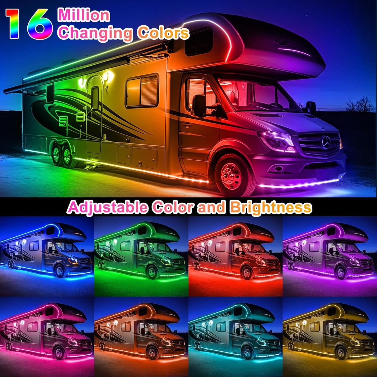 Luces LED RGB 6m Destlife para RV, impermeables y control remoto