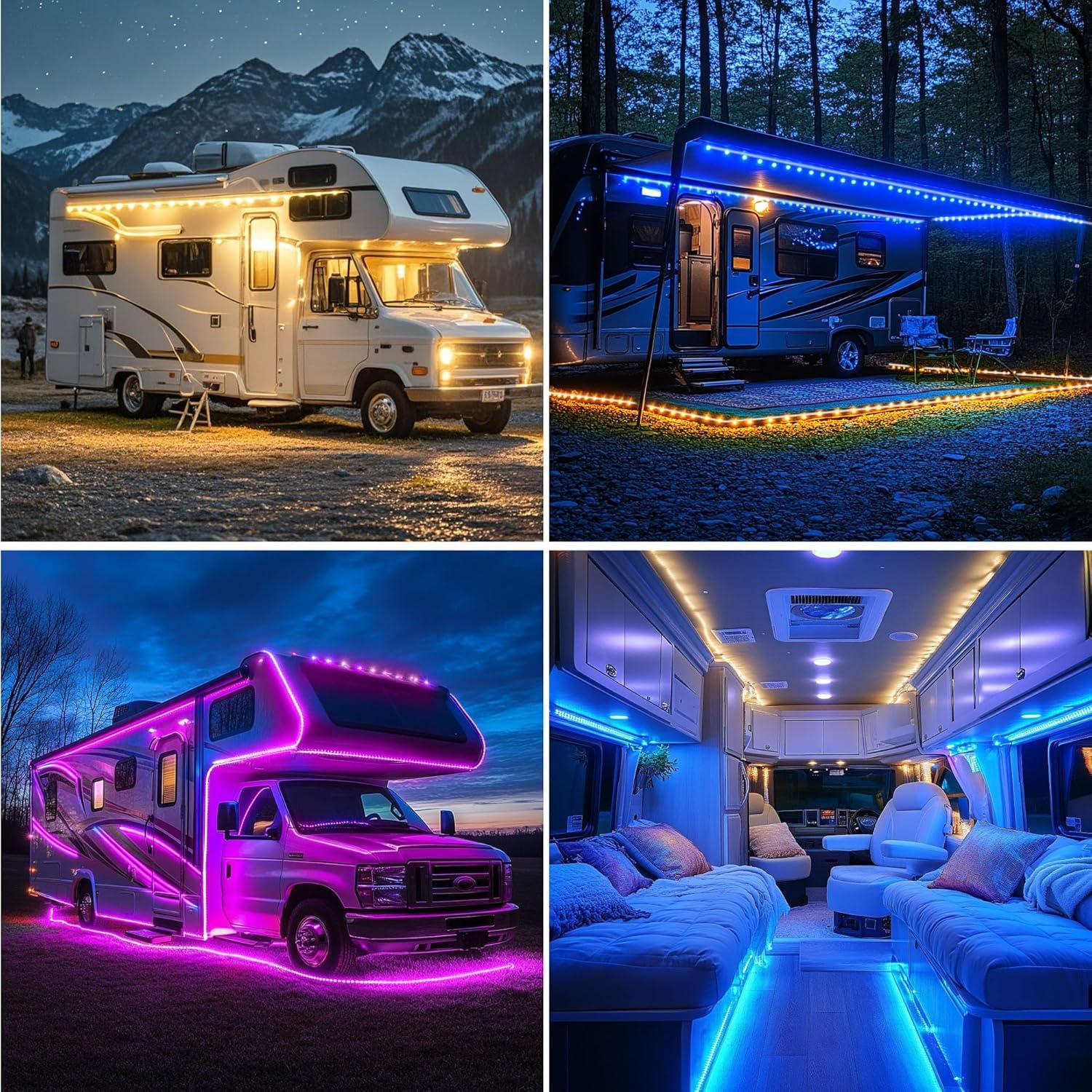 Luces LED RGB 6m Destlife para RV, impermeables y control remoto