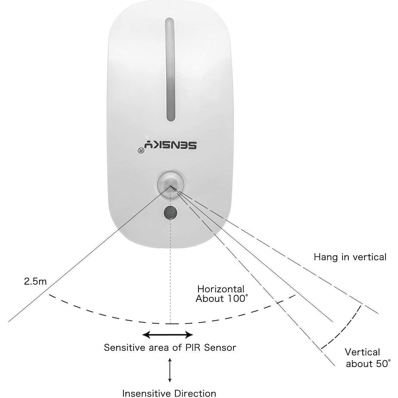 Luz Nocturna con Sensor de Movimiento Sensky FG-22033U 5.7x5.3cm