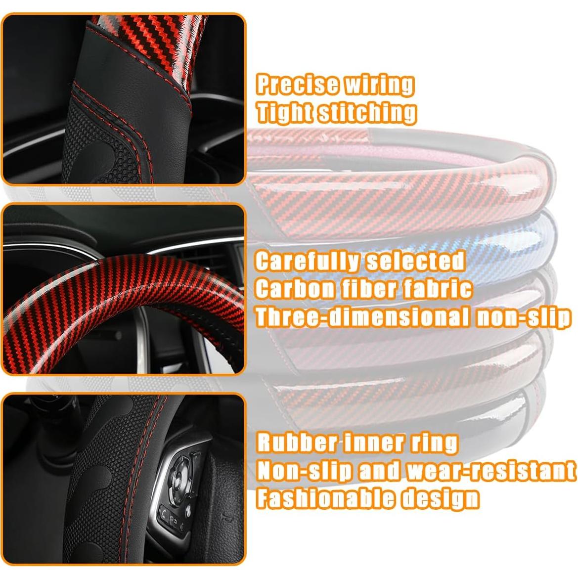 Cubierta de Volante Zpana 38 cm Fibra de Carbono Antideslizante