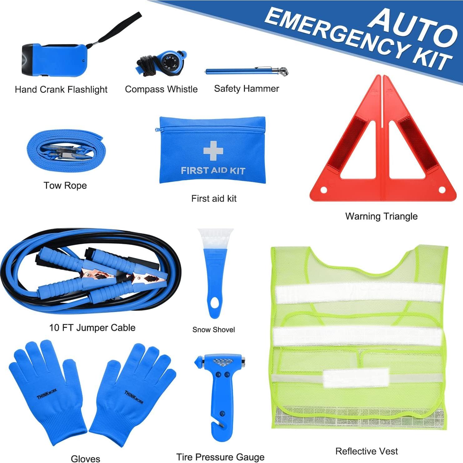 Kit de Emergencia para Automóviles Thinkwork Azul 10 Pies