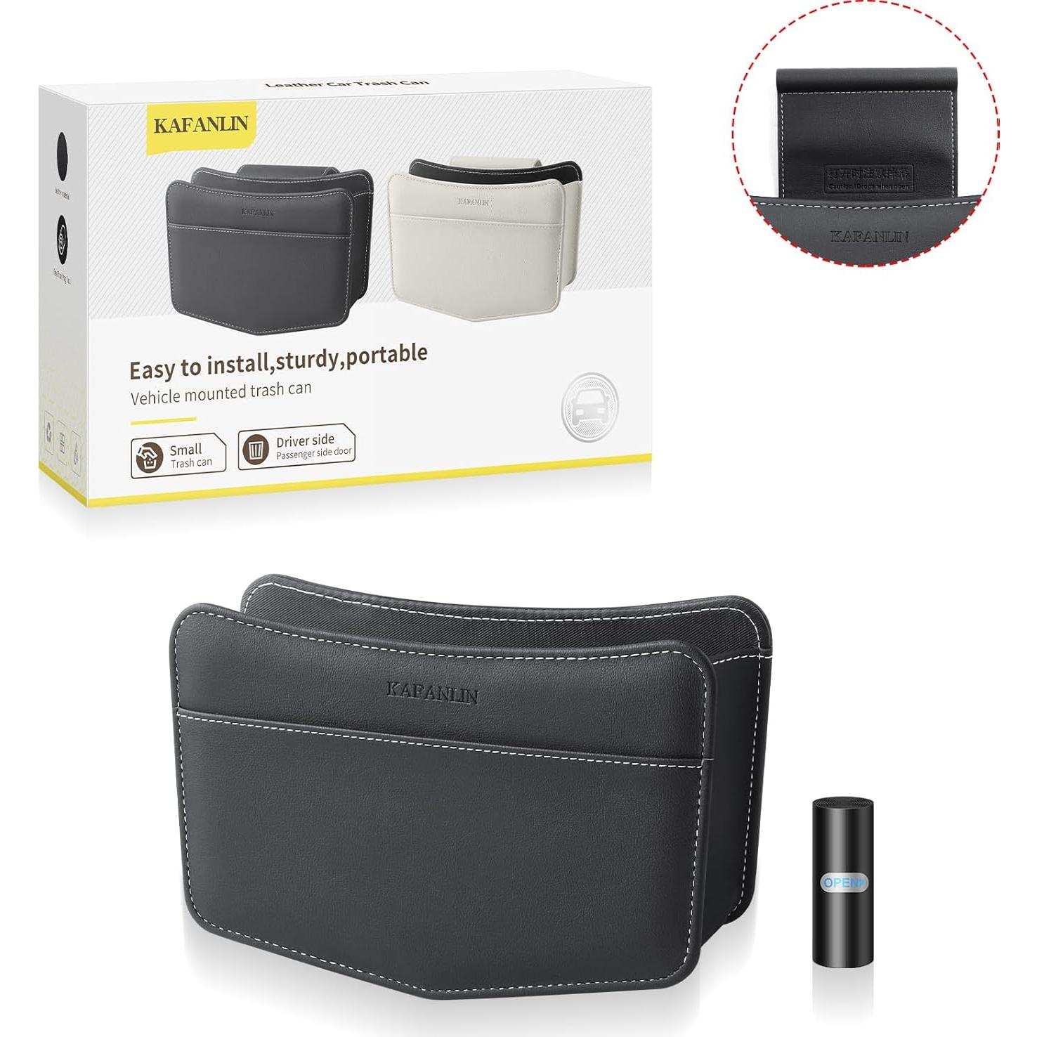 Cubo de Basura KAFANLIN Pequeño Negro 800ml Colgante Auto