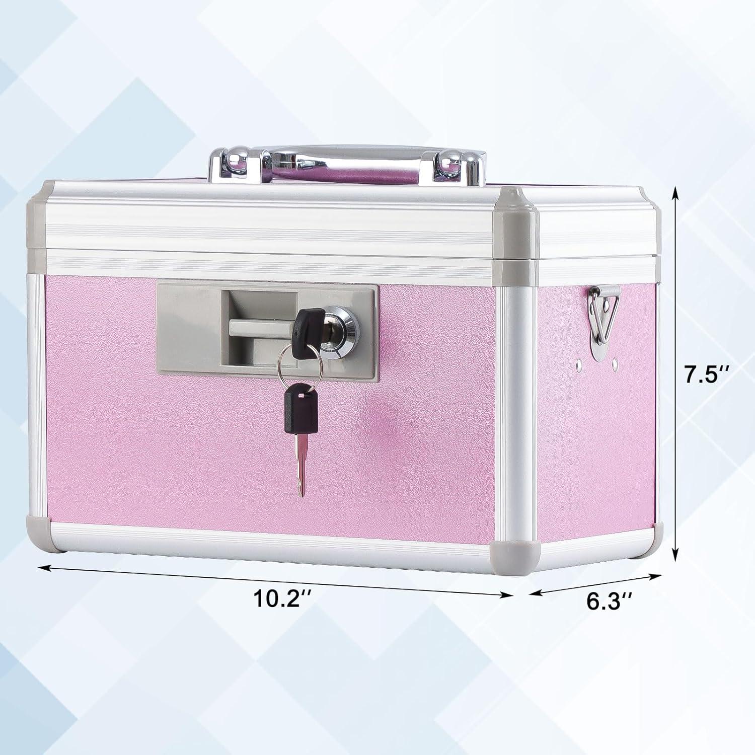 Caja de Medicinas xyd Rosa Aluminio 25.9x15.7x19.6 cm