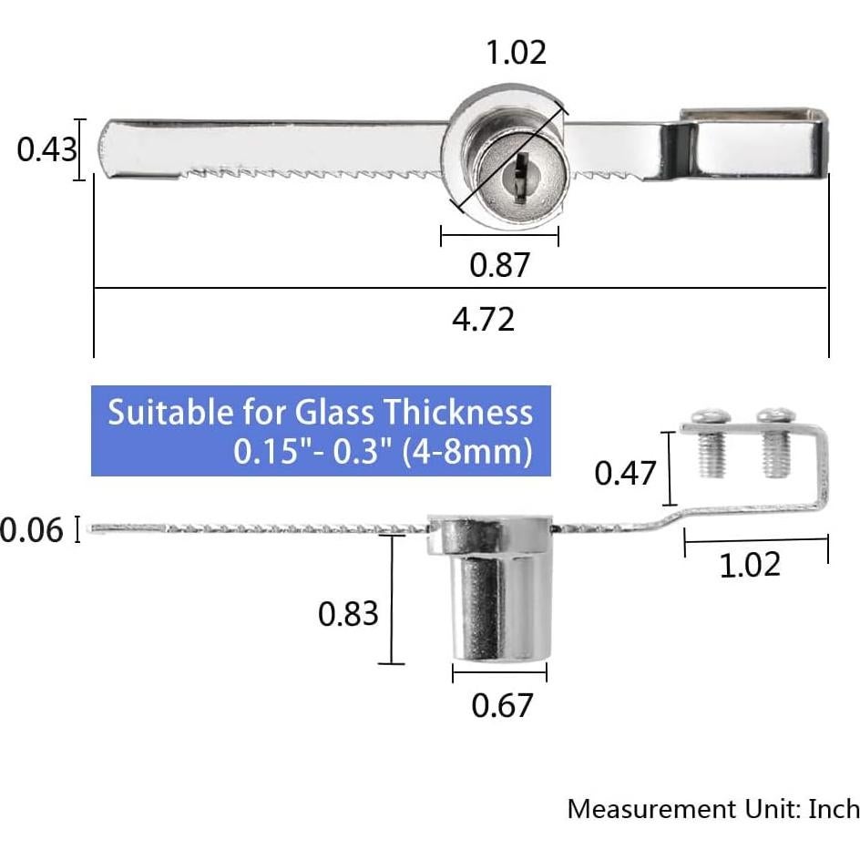 Cerradura de Exhibición Sissinda para Puerta de Vidrio 2 PC