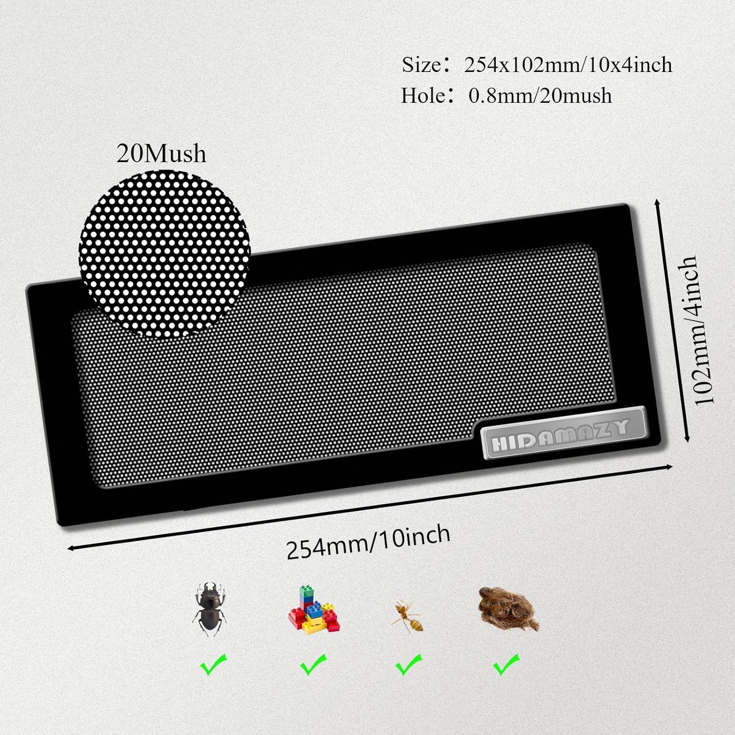 Cubierta de Ventilación Magnética HIDAMAZY 4x10" Negro 2 Piezas