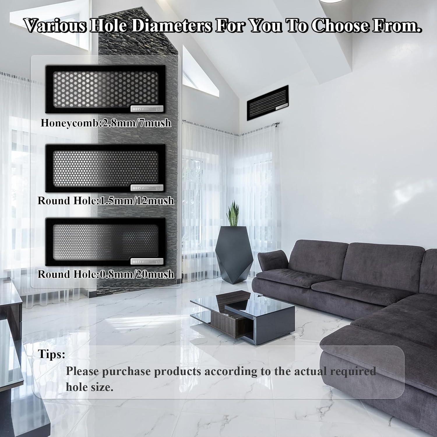 Cubierta de Ventilación Magnética HIDAMAZY 4x10" Negro 2 Piezas