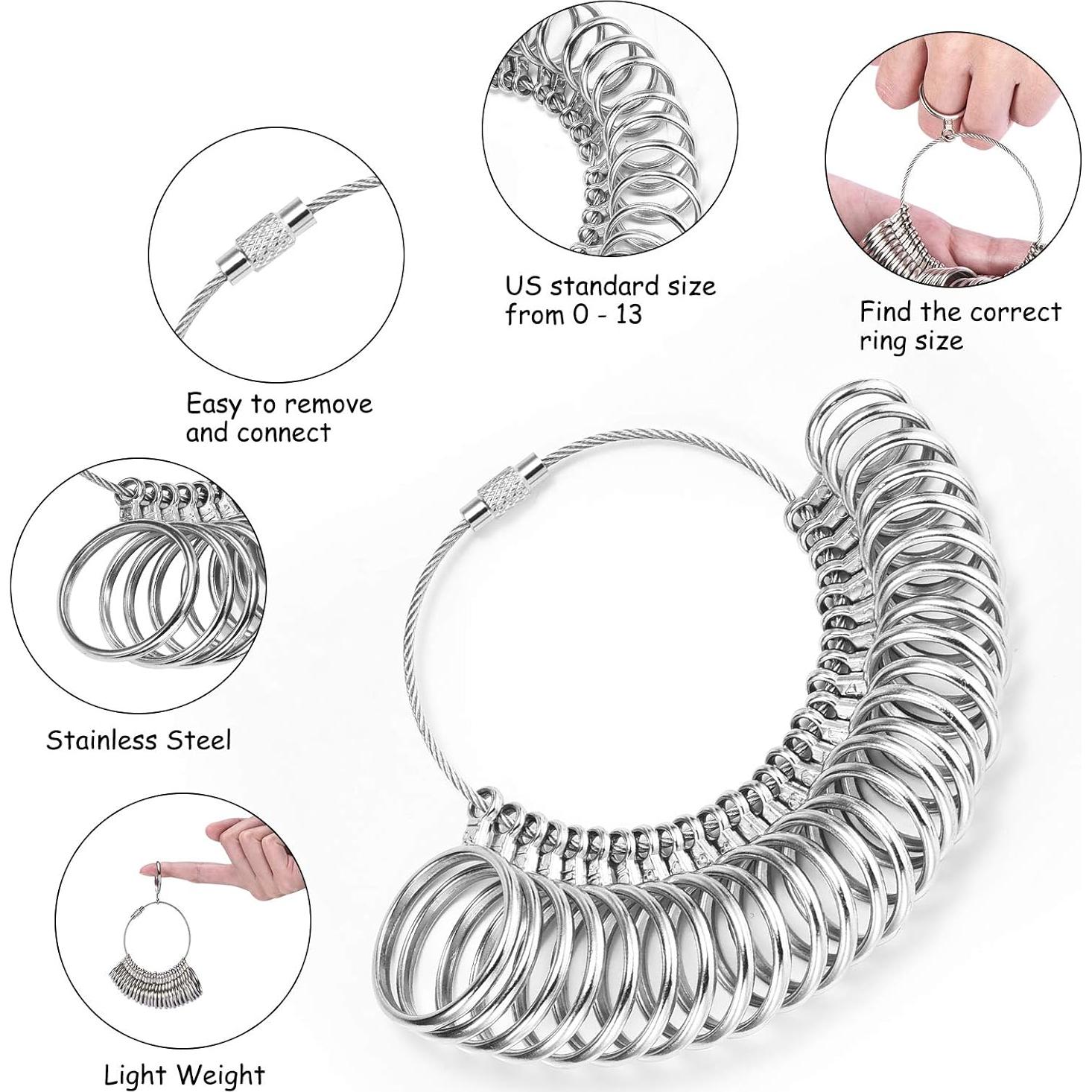 Medidor de Tallas de Anillos NuLink 27 Piezas Aluminio
