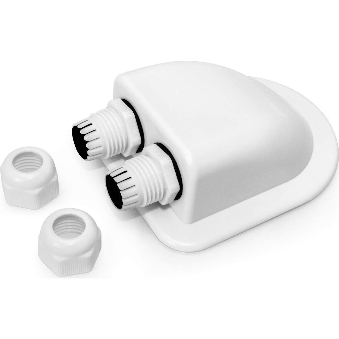 QWORK Carcasa Doble Entrada de Cable IP68 Impermeable 2 Pcs