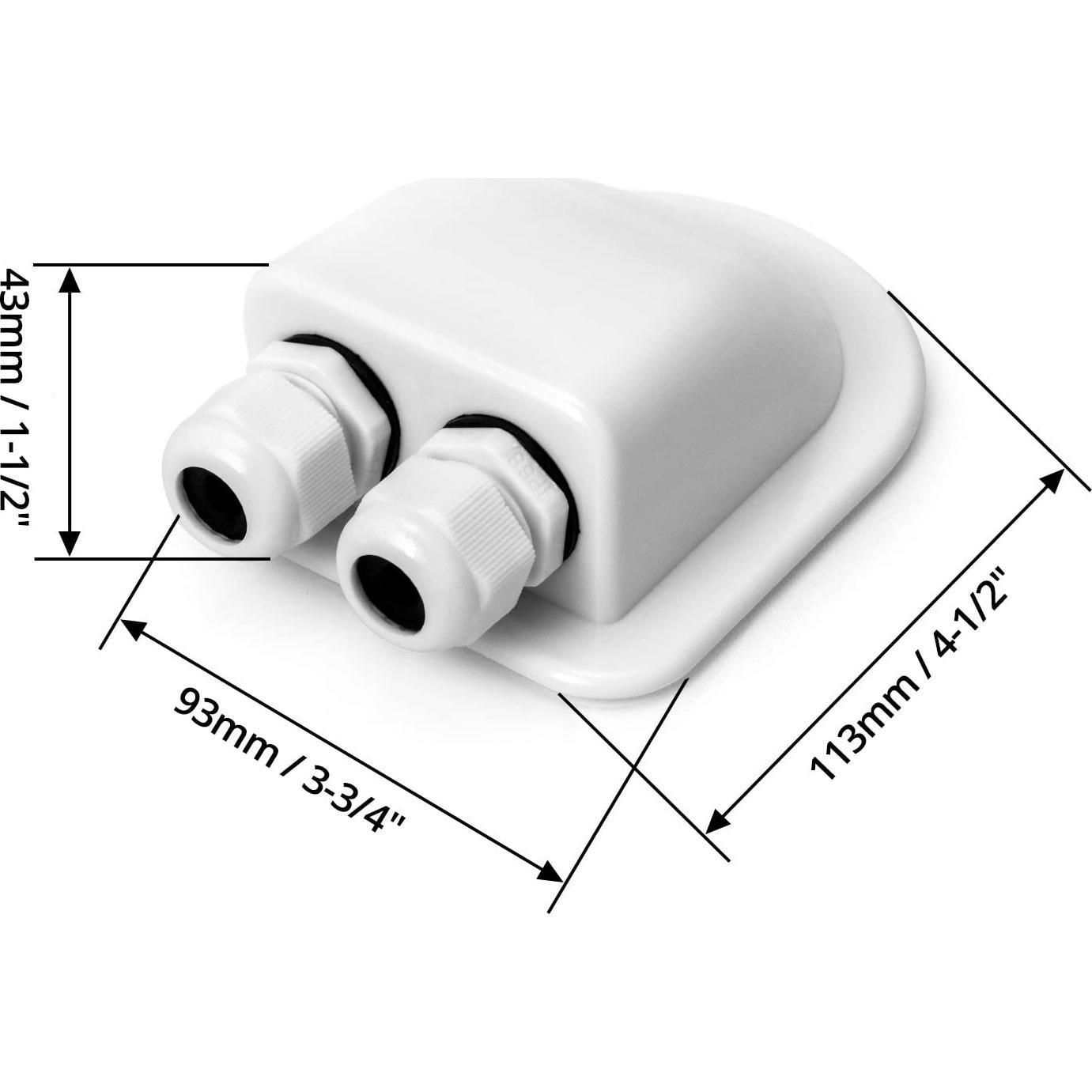QWORK Carcasa Doble Entrada de Cable IP68 Impermeable 2 Pcs