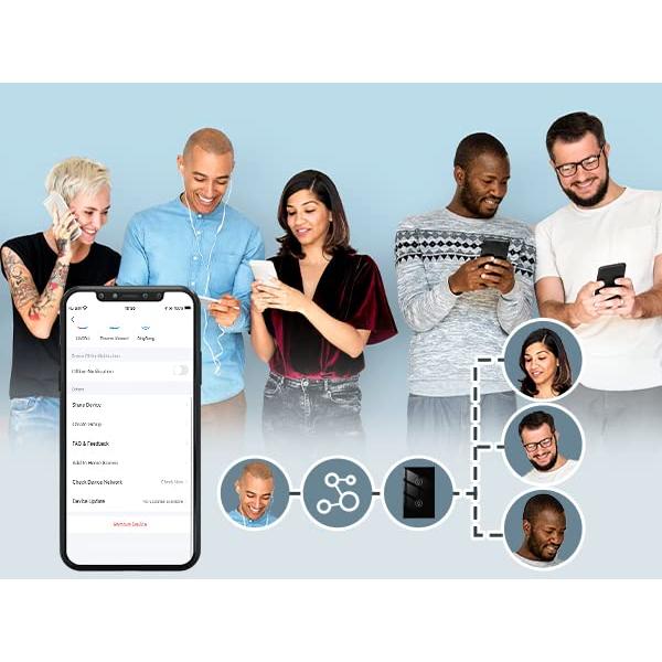 Interruptor Dimerizado Doble MOES WiFi 300W Negro