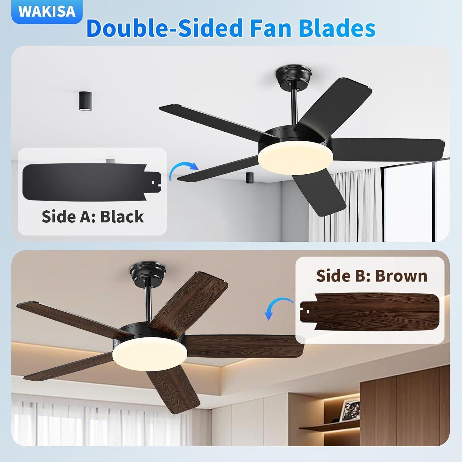 Ventilador de Techo WAKISA 114 cm con Luz y Control Remoto