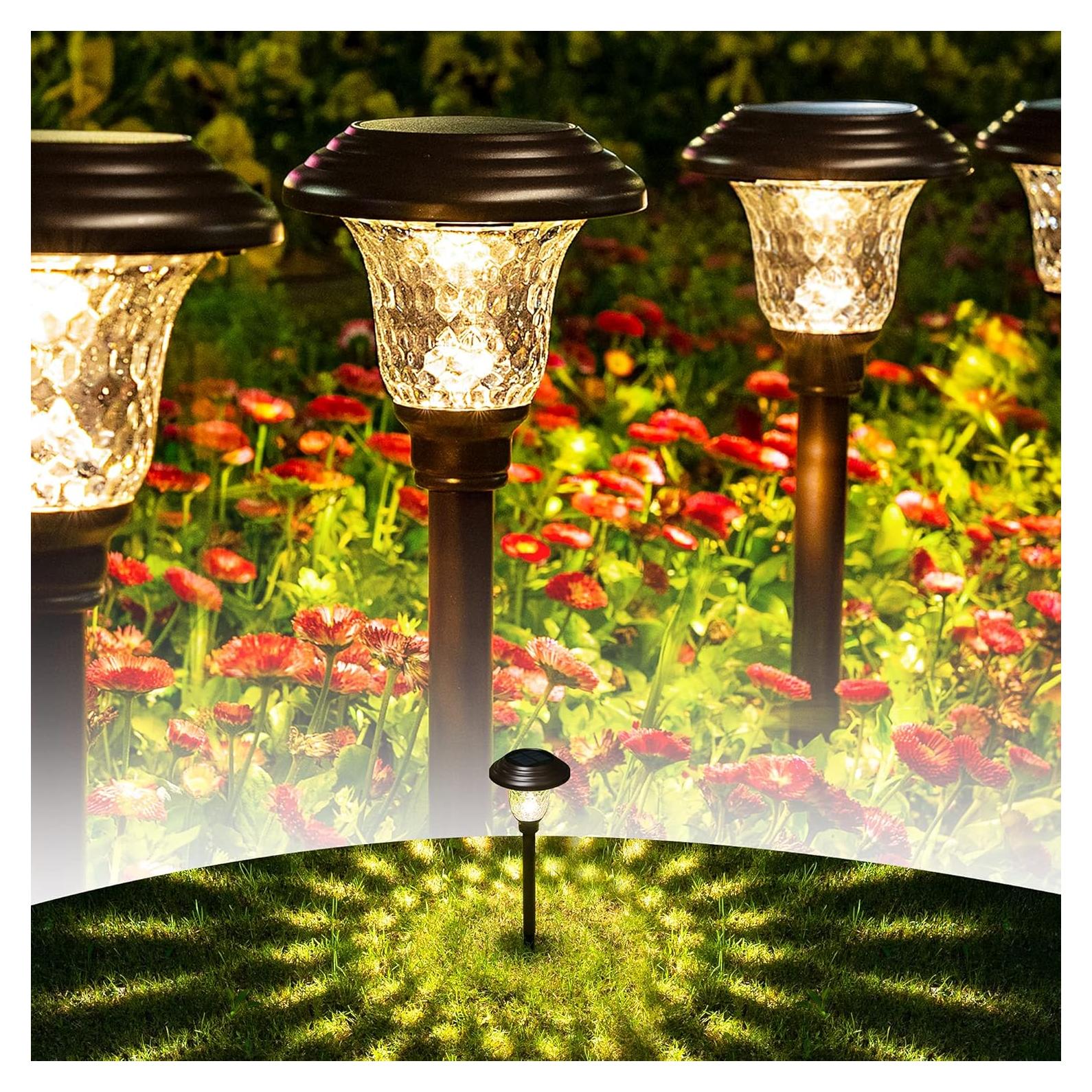Luces Solares de Jardín GIGALUMI 8 Piezas LED 3500K Marrón