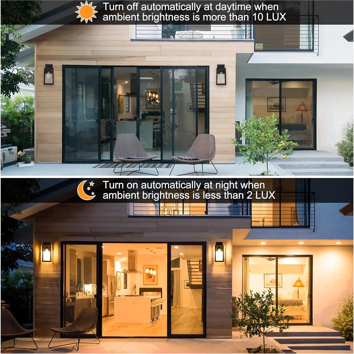 Lámpara de Pared Exterior SHINE HAI con Sensor Dusk to Dawn