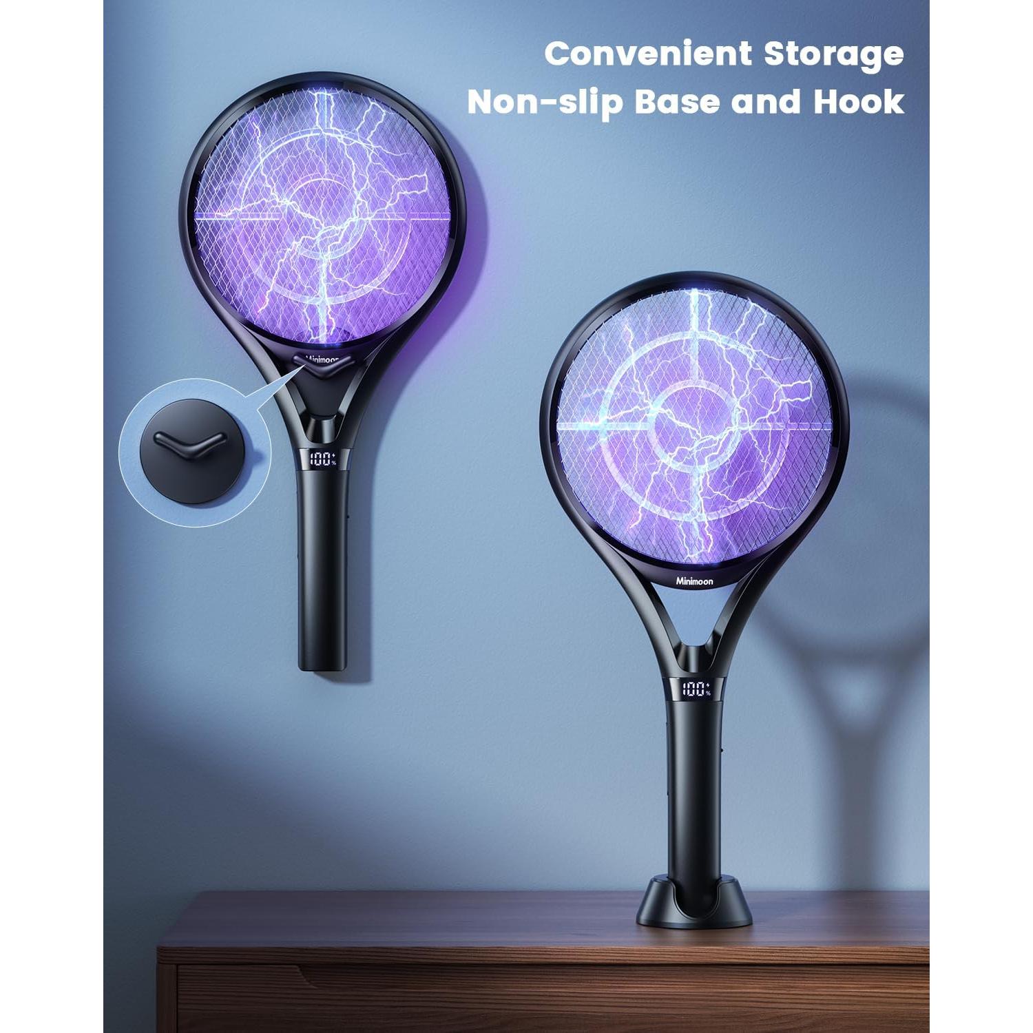 Raqueta Eléctrica para Moscas Minimoon 2000mAh 2500V LED
