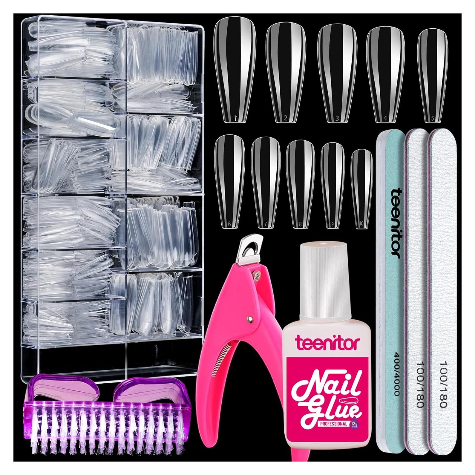 Kit de Uñas Acrílicas Teenitor - 600 Puntas Transparentes