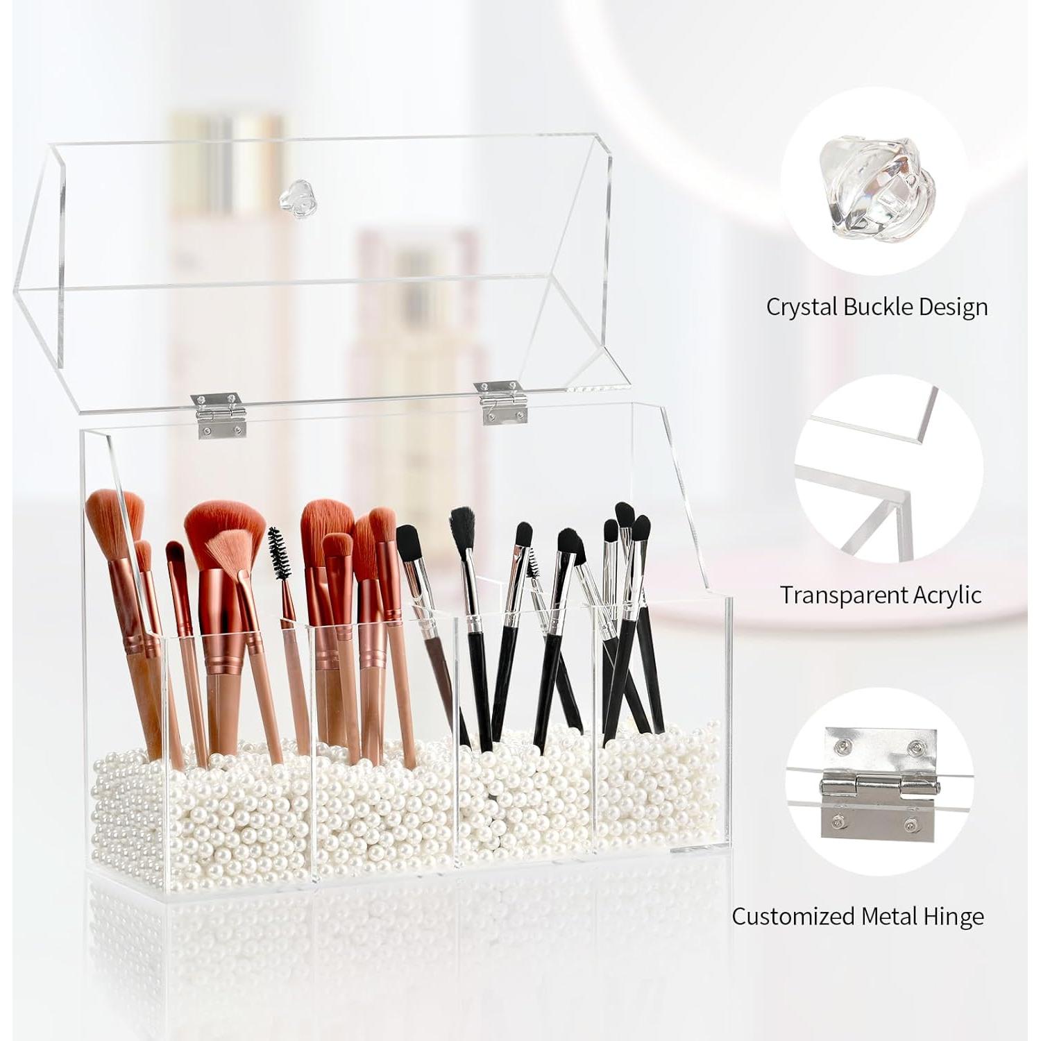 Organizador de Maquillaje Acrílico VEVITTS con 4 Compartimentos