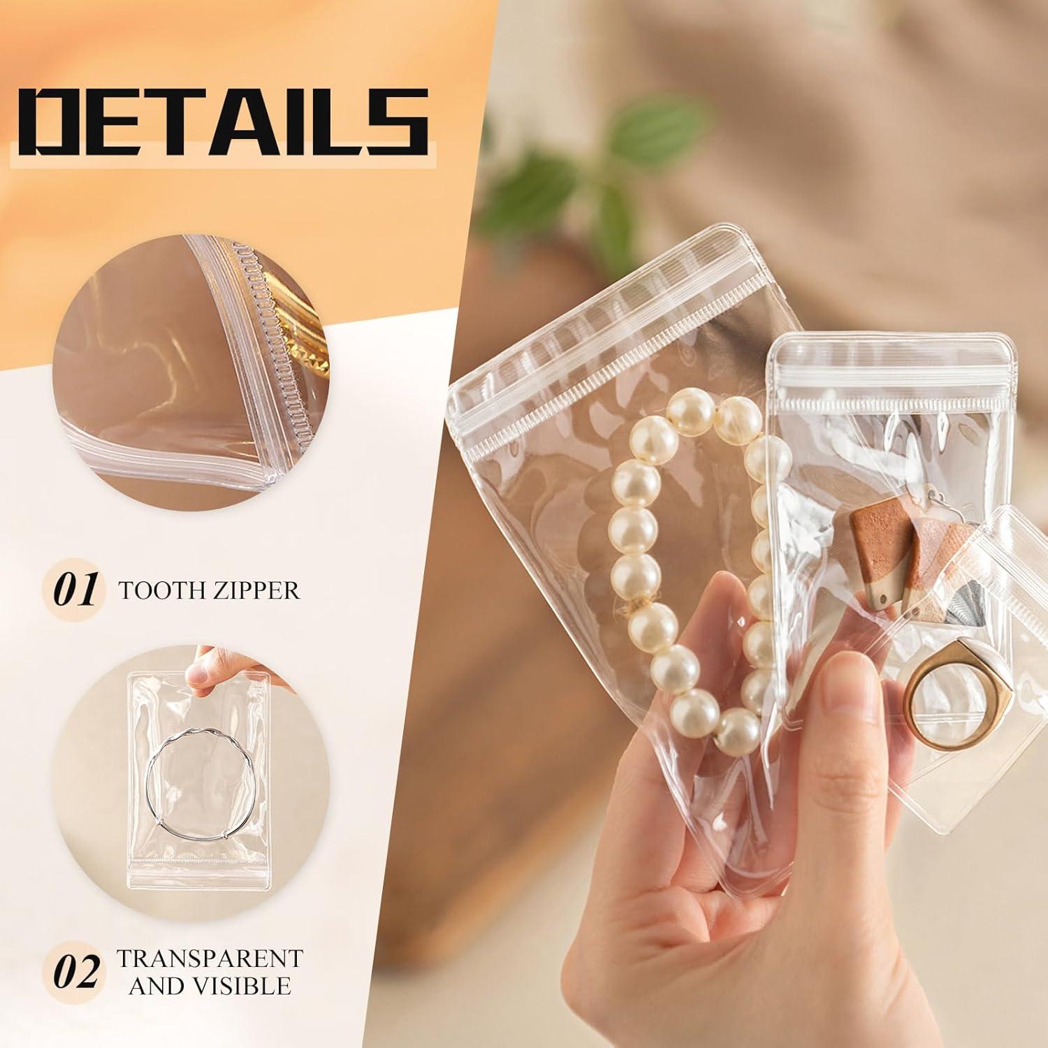 100 Bolsas Transparentes de Joyería AOLEIXIYA con Cierre 5x7 cm