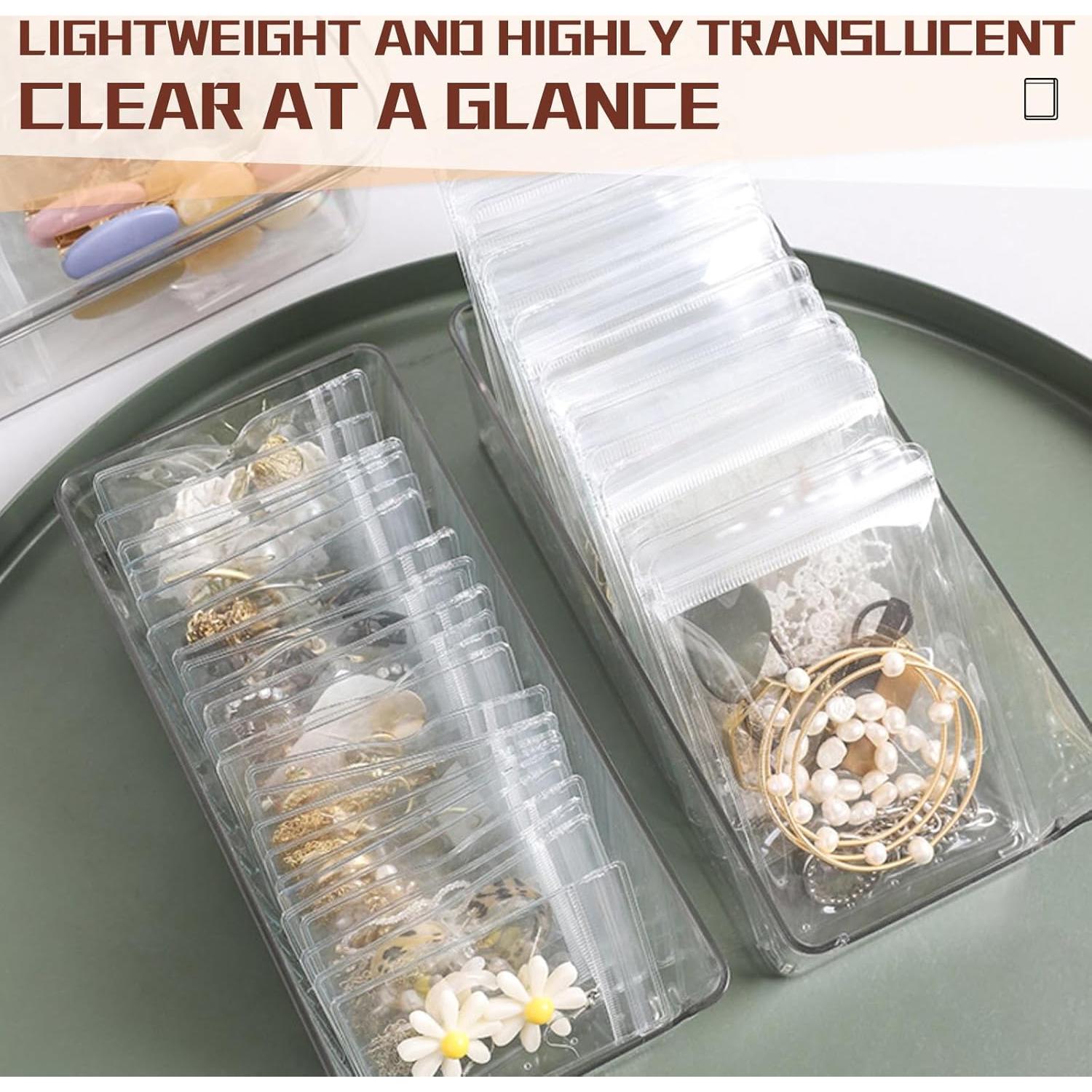 100 Bolsas Transparentes de Joyería AOLEIXIYA con Cierre 5x7 cm