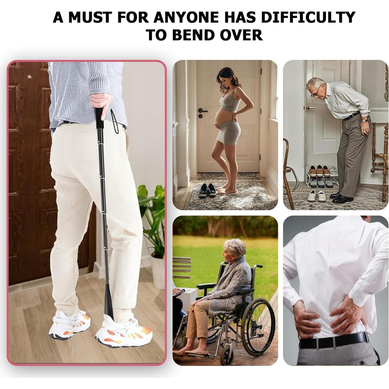 Calzador Retráctil de Aluminio con Mango Largo 94 cm